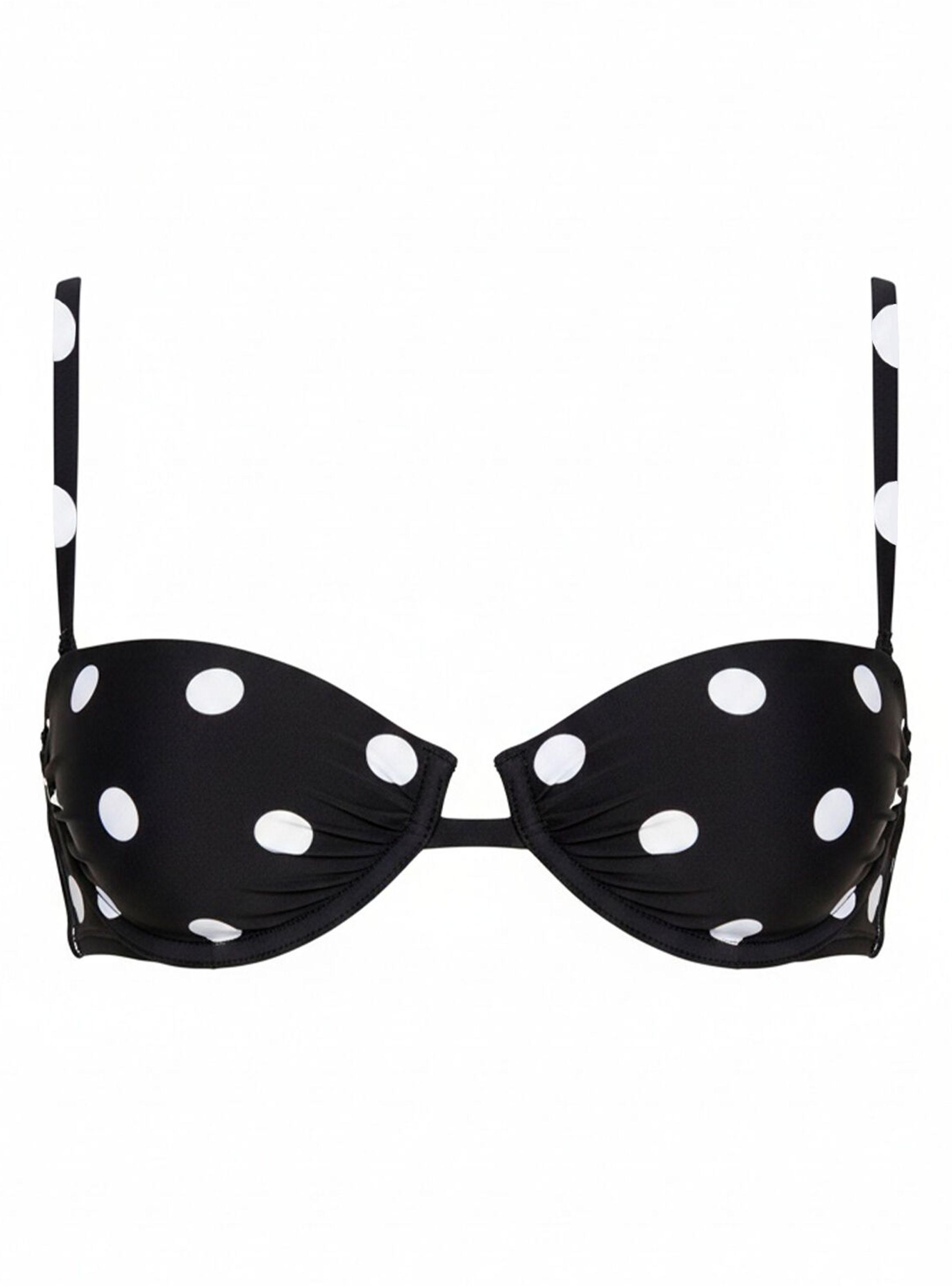 Top Bikini Balconette Estampado Lunares Negro-5