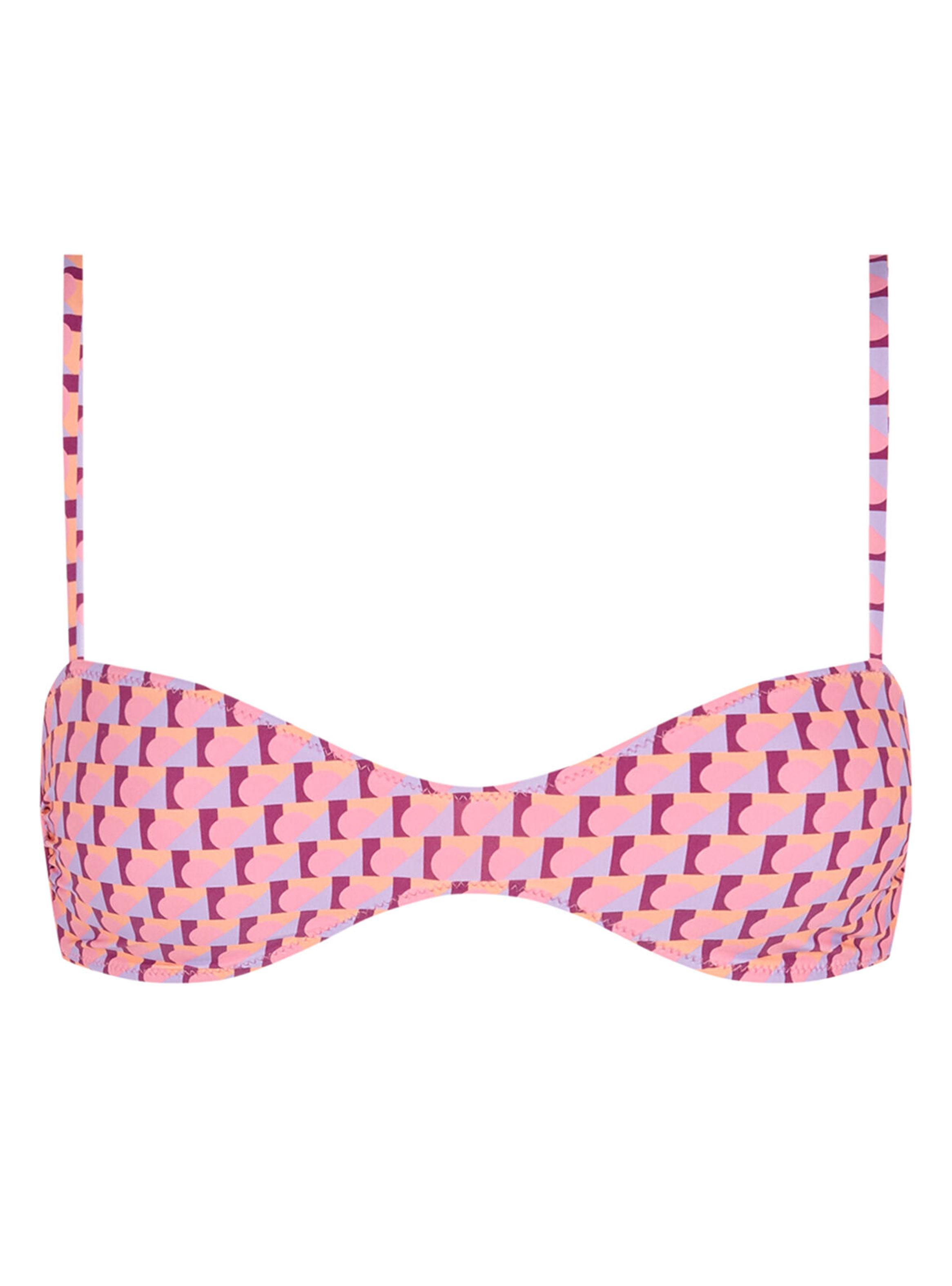 Top de Bikini Horizontal con Estampado Geométrico-5