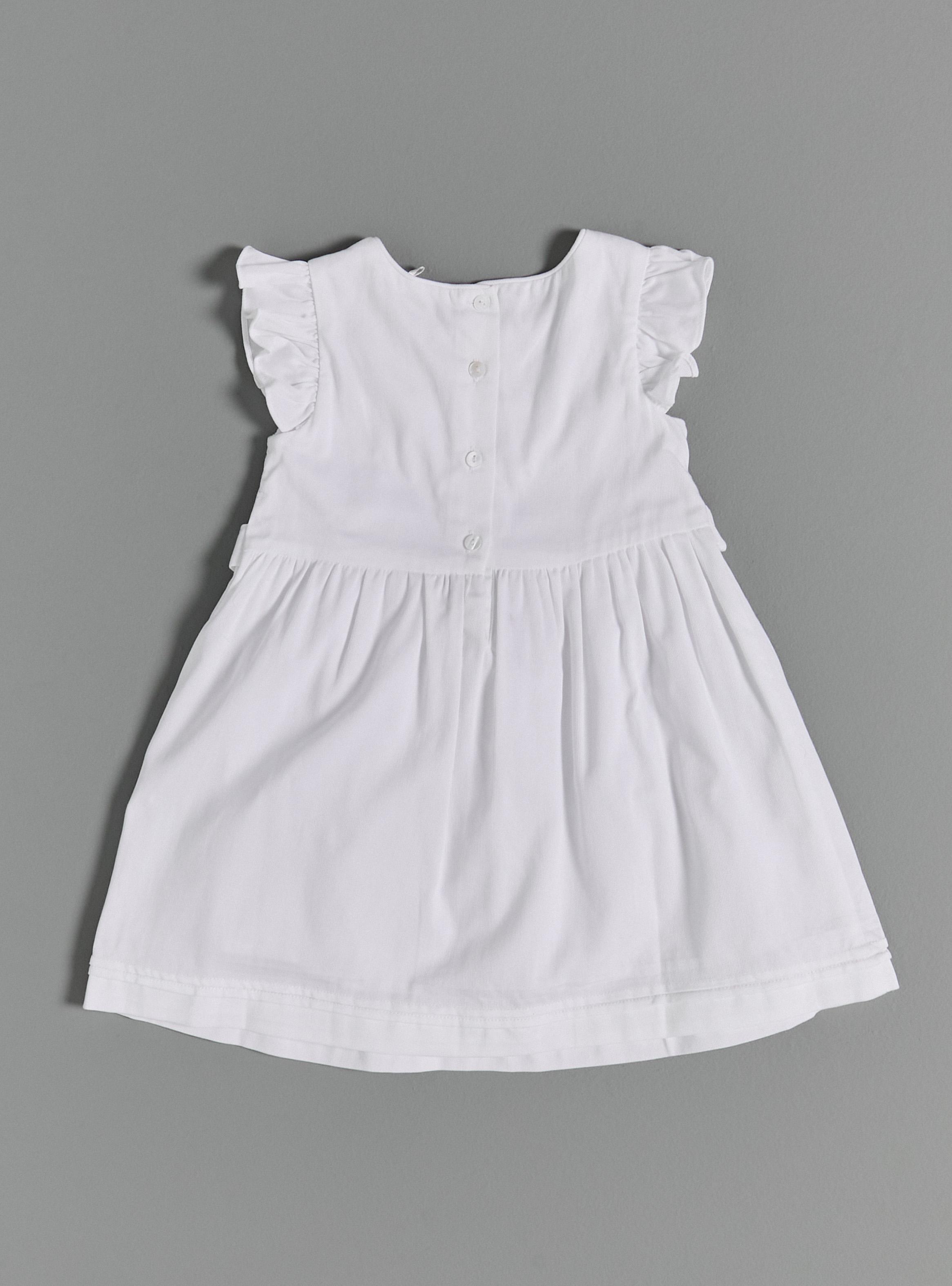 Vestido Panal Cintura con Bordado Floral y Lazo Ajustable-2