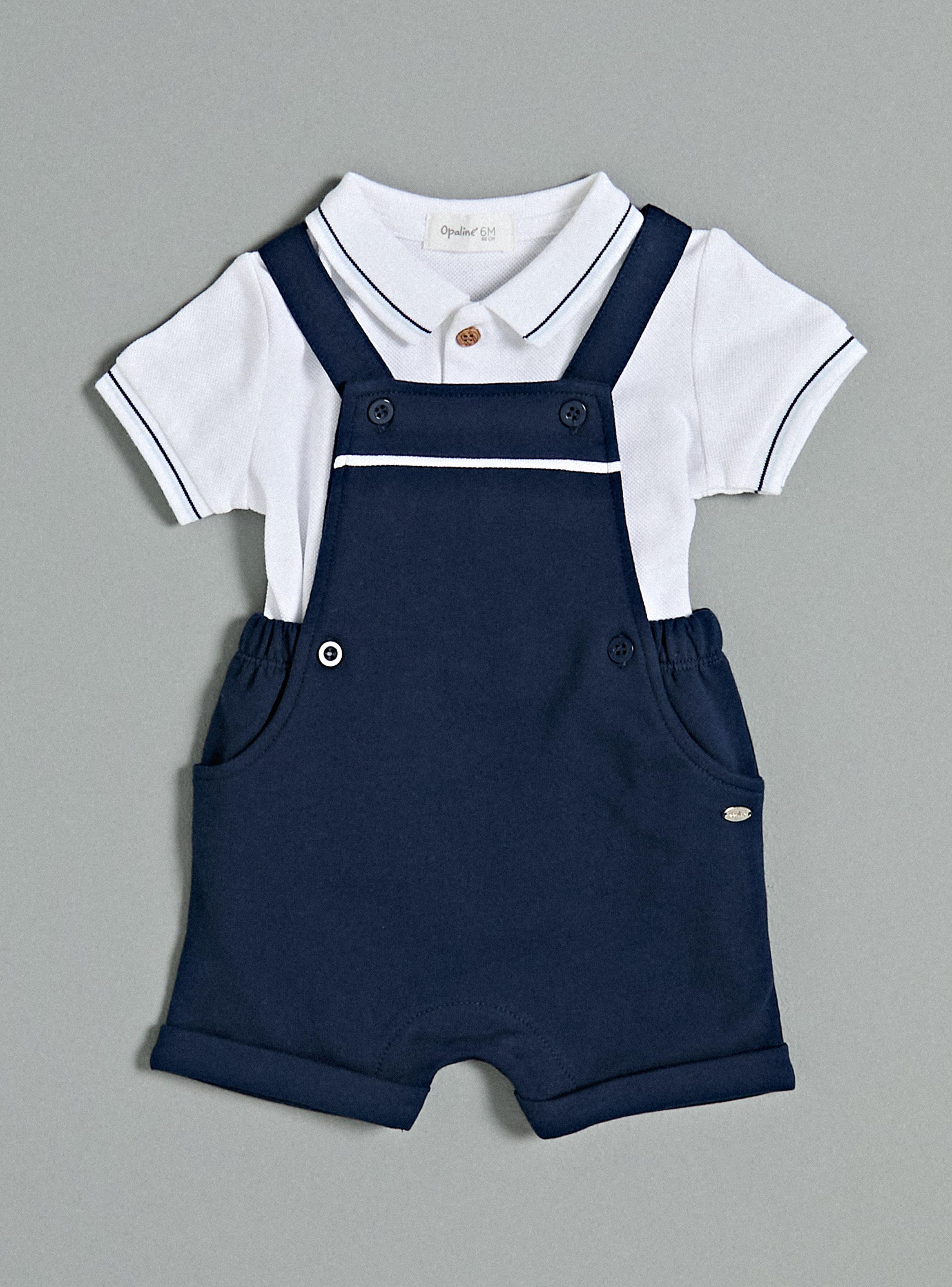 Conjunto Jardinera Cruzada con Polera Niño-1
