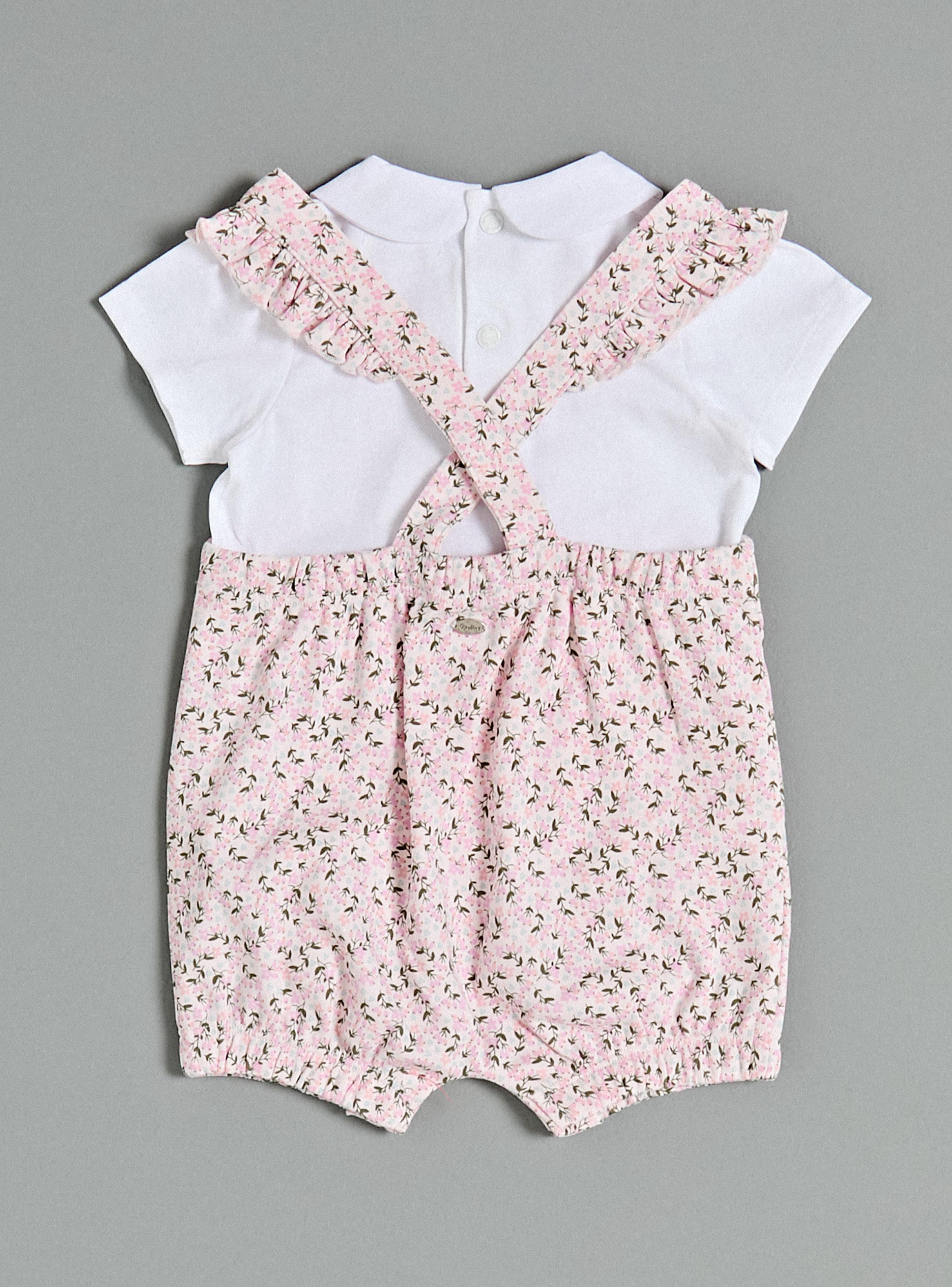 Conjunto Cuello Peter Pan Bordado con Enterito Floral-2