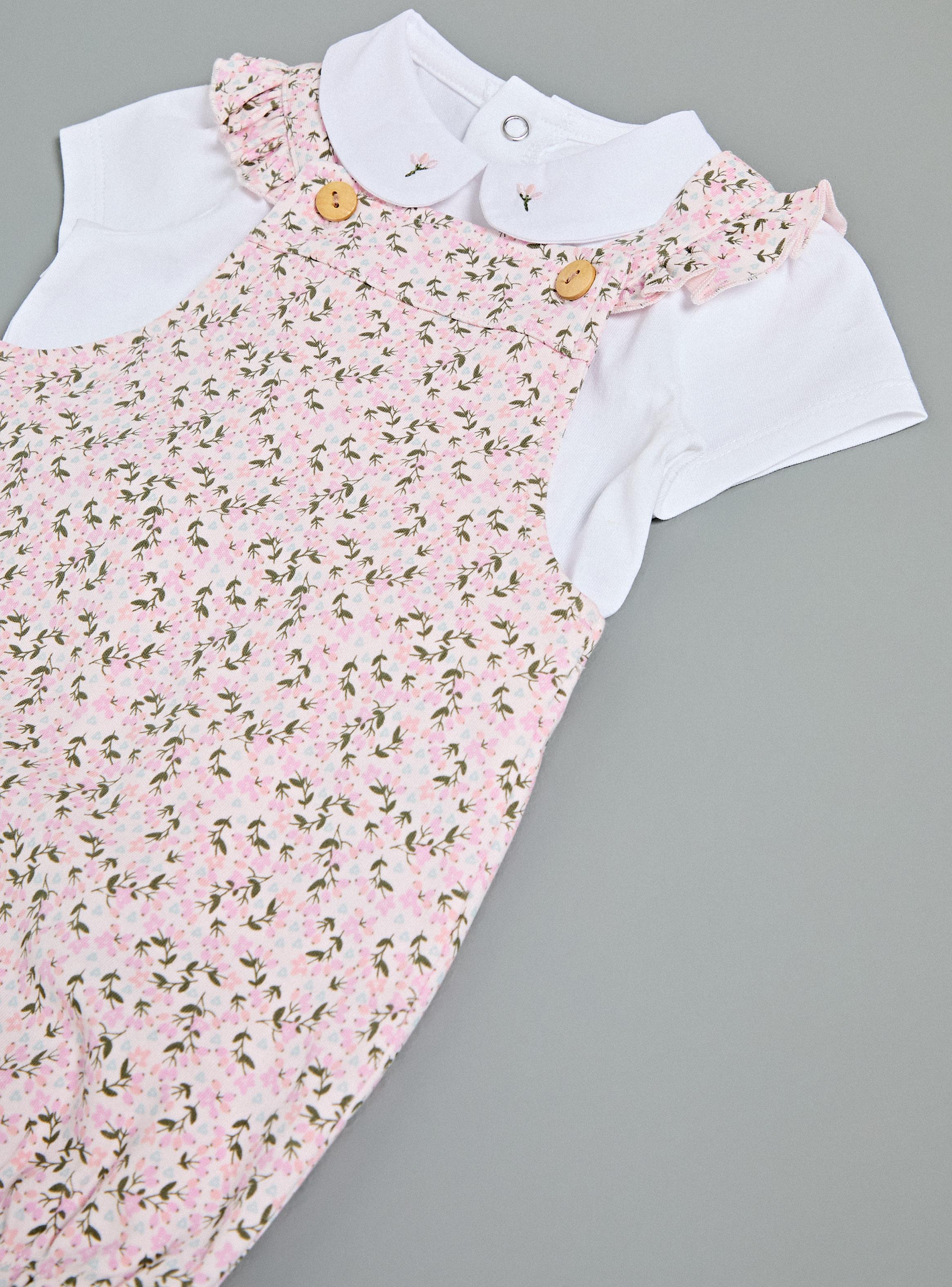 Conjunto Cuello Peter Pan Bordado con Enterito Floral-3