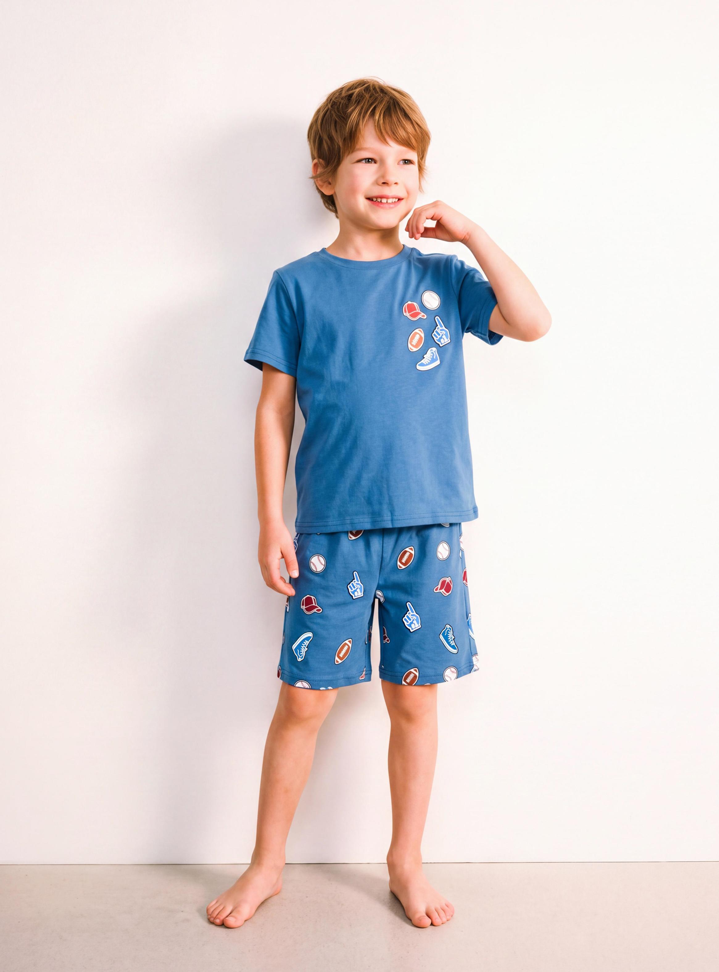 Pijama Manga Corta con Estampado Figuras Niño-1