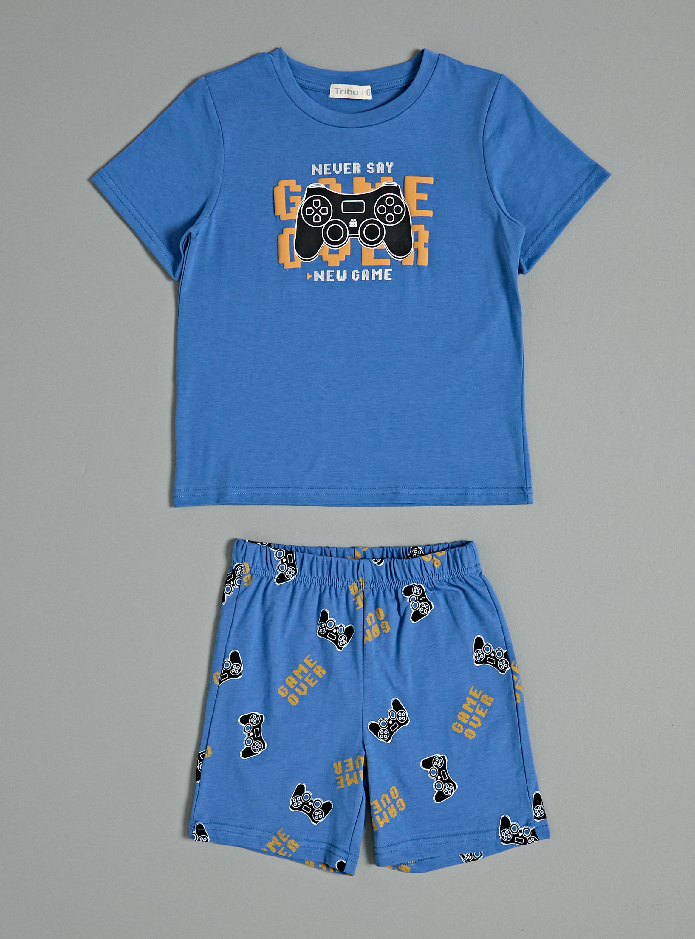Pijama Manga Corta con Estampado Figuras Niño-0