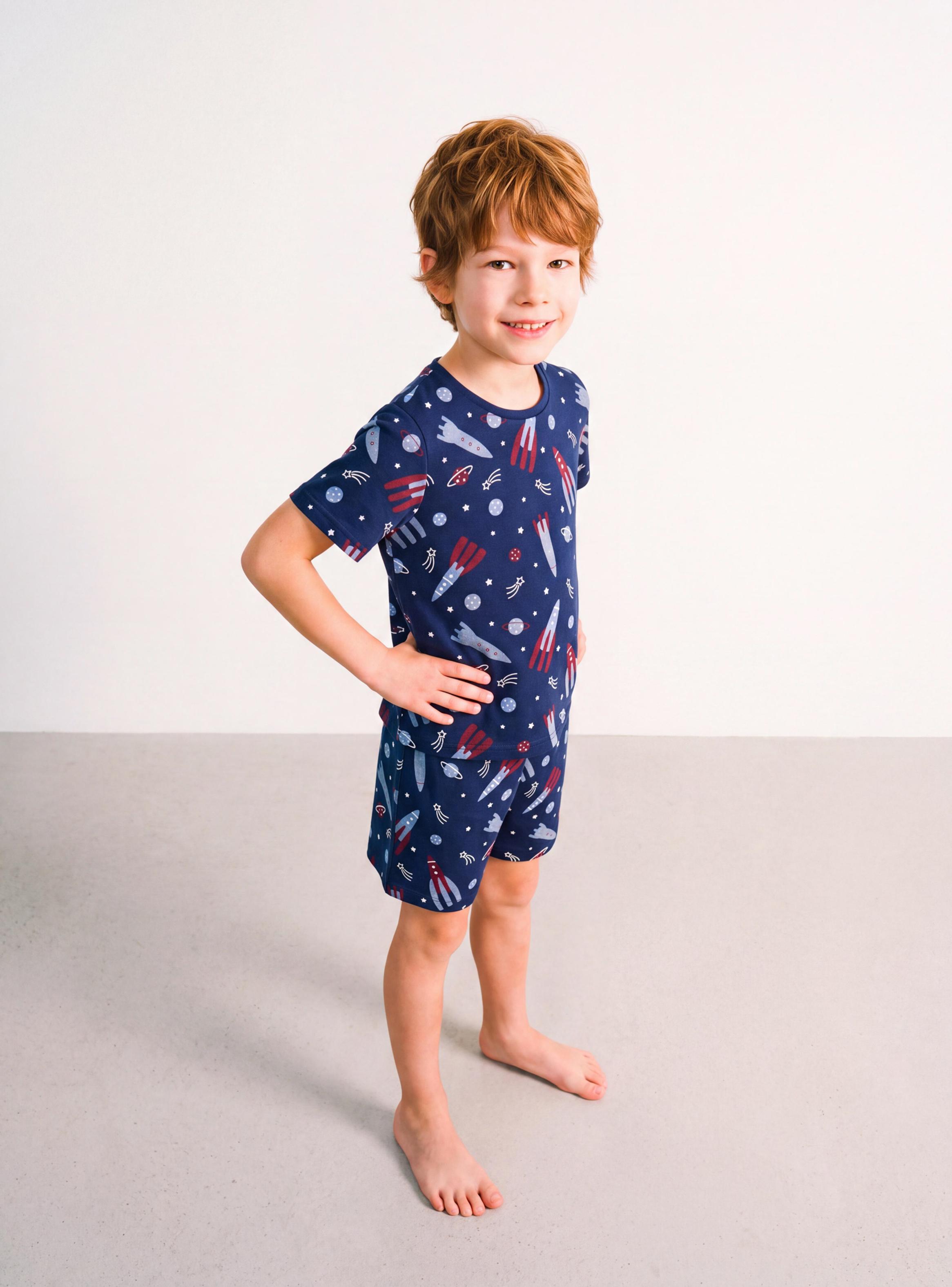 Pijama Manga Corta con Estampado Figuras Niño-0