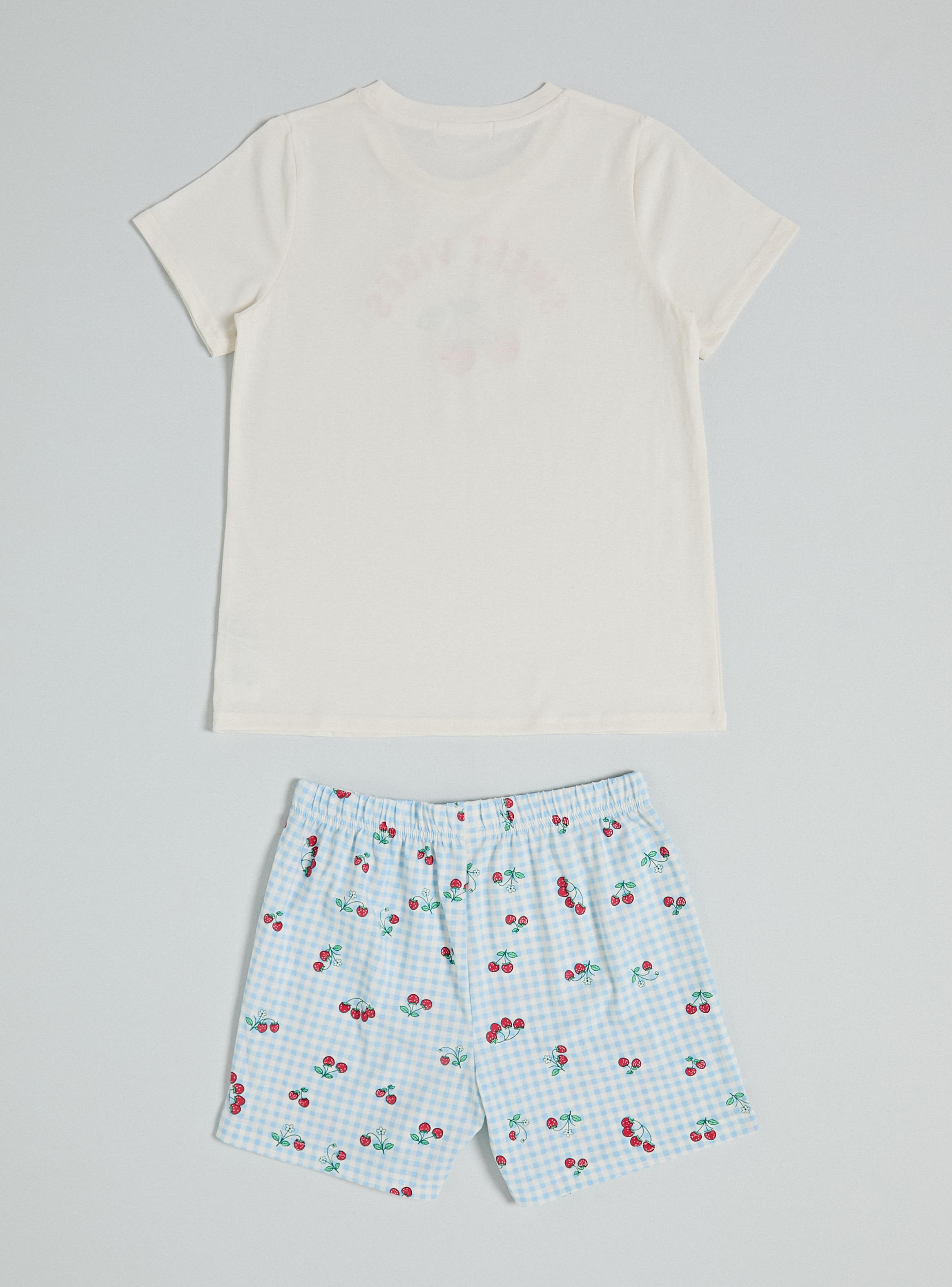 Pijama Manga Corta con Estampado Figuras Niña-2