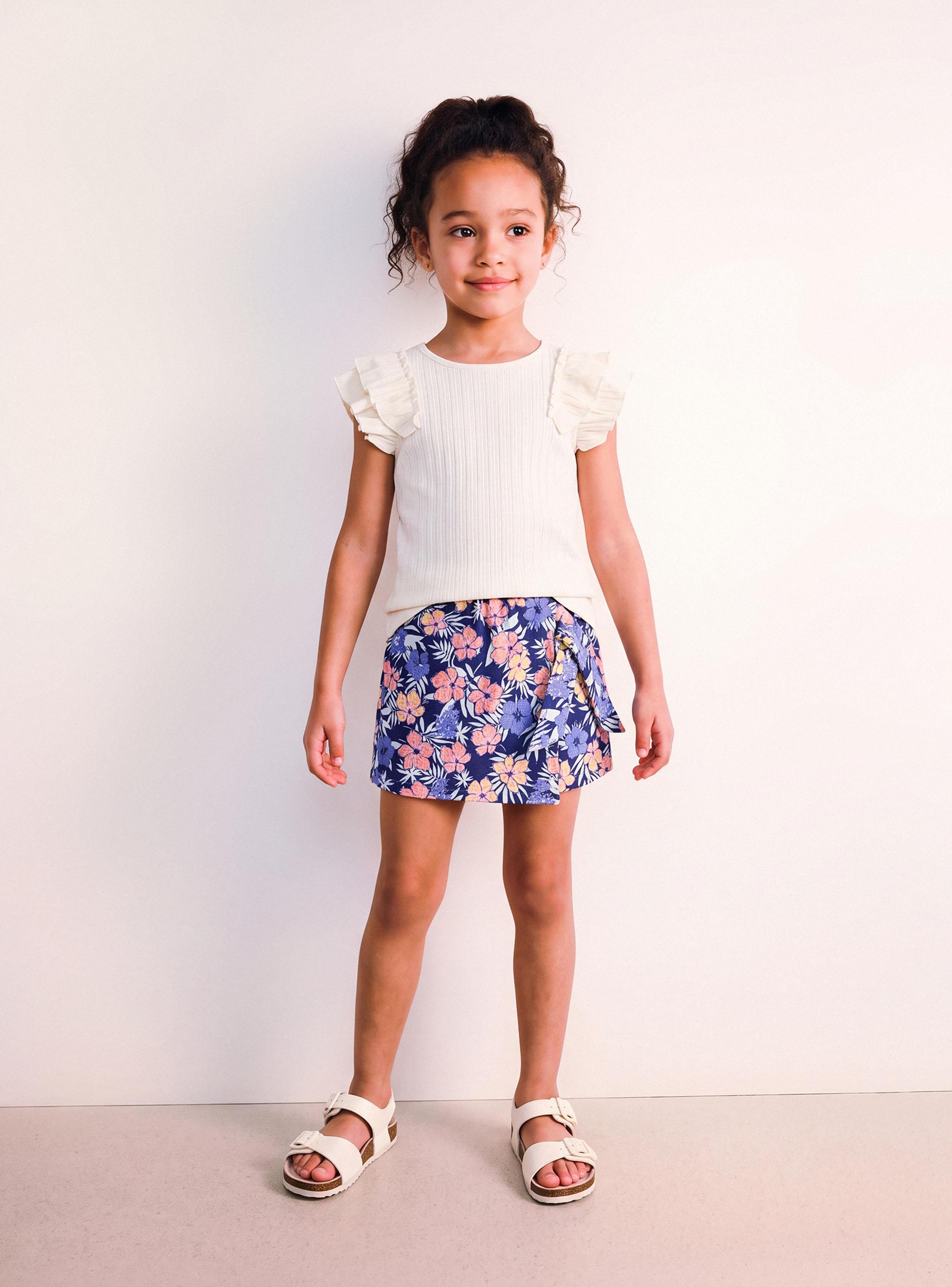Short Skort Tela Confortable con Diseño Estampado-0