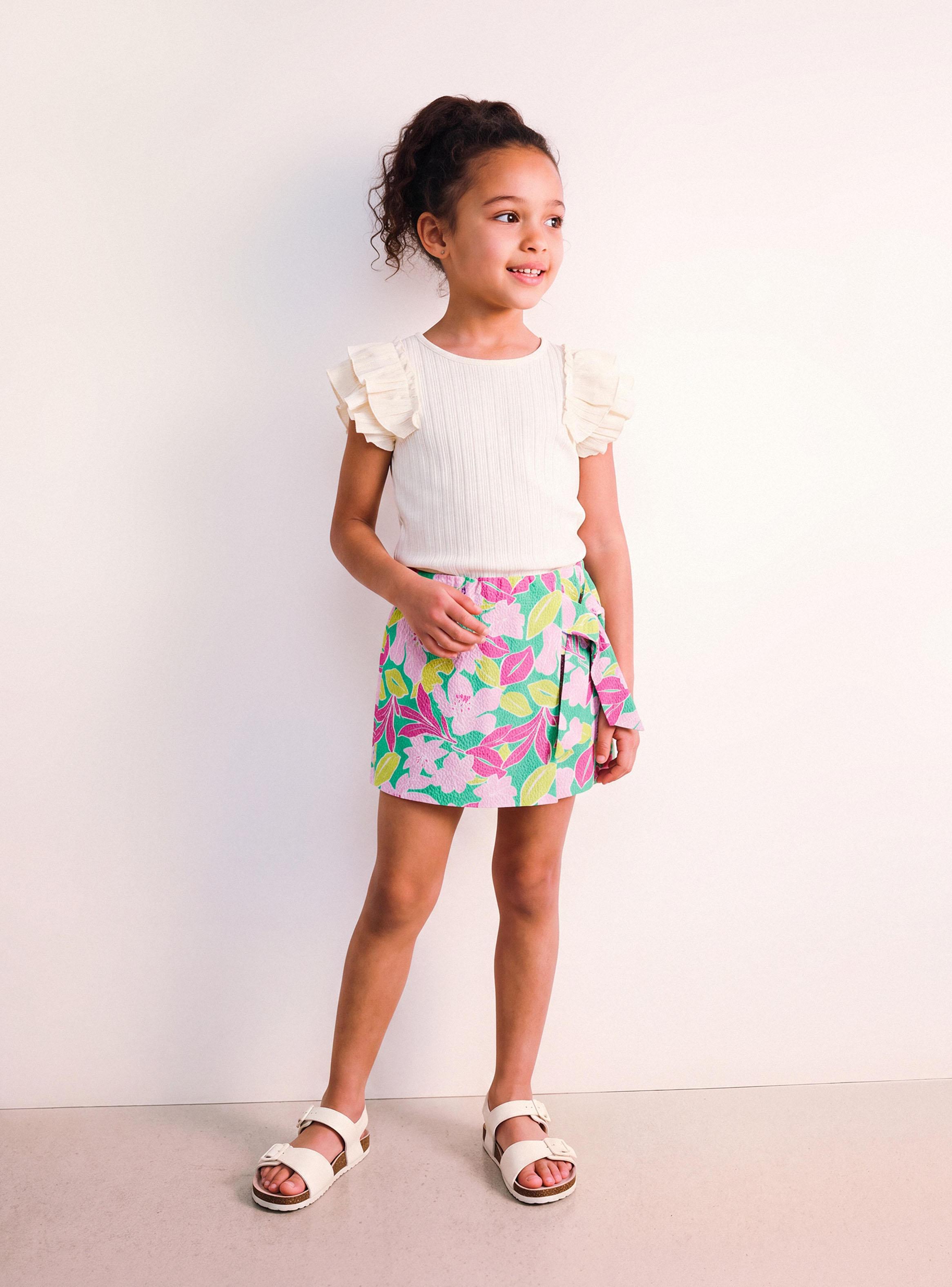 Short Skort Tela Confortable con Diseño Estampado-0