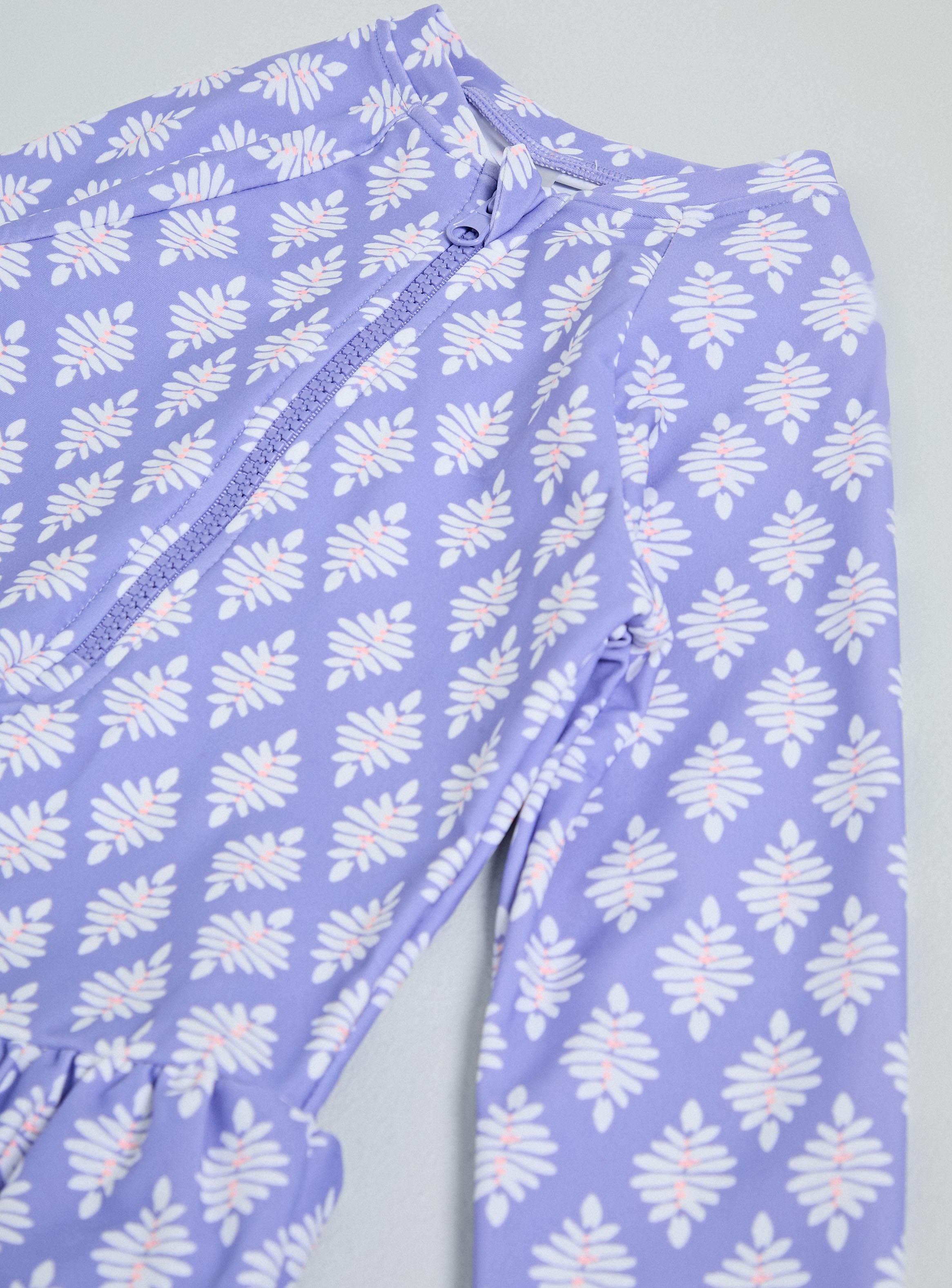 Traje de Baño Estampado con Vuelo en Cintura-3