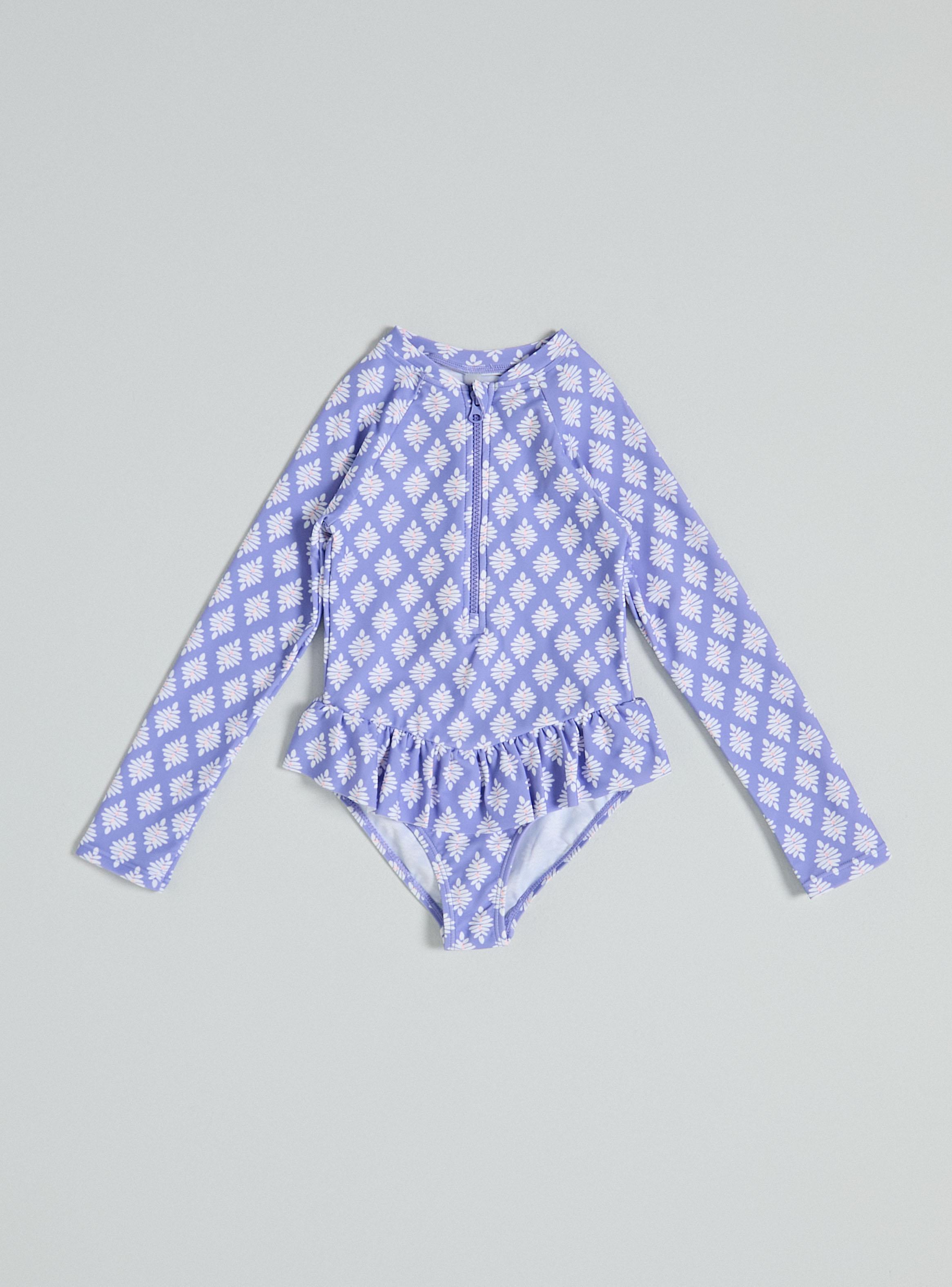 Traje de Baño Estampado con Vuelo en Cintura-1