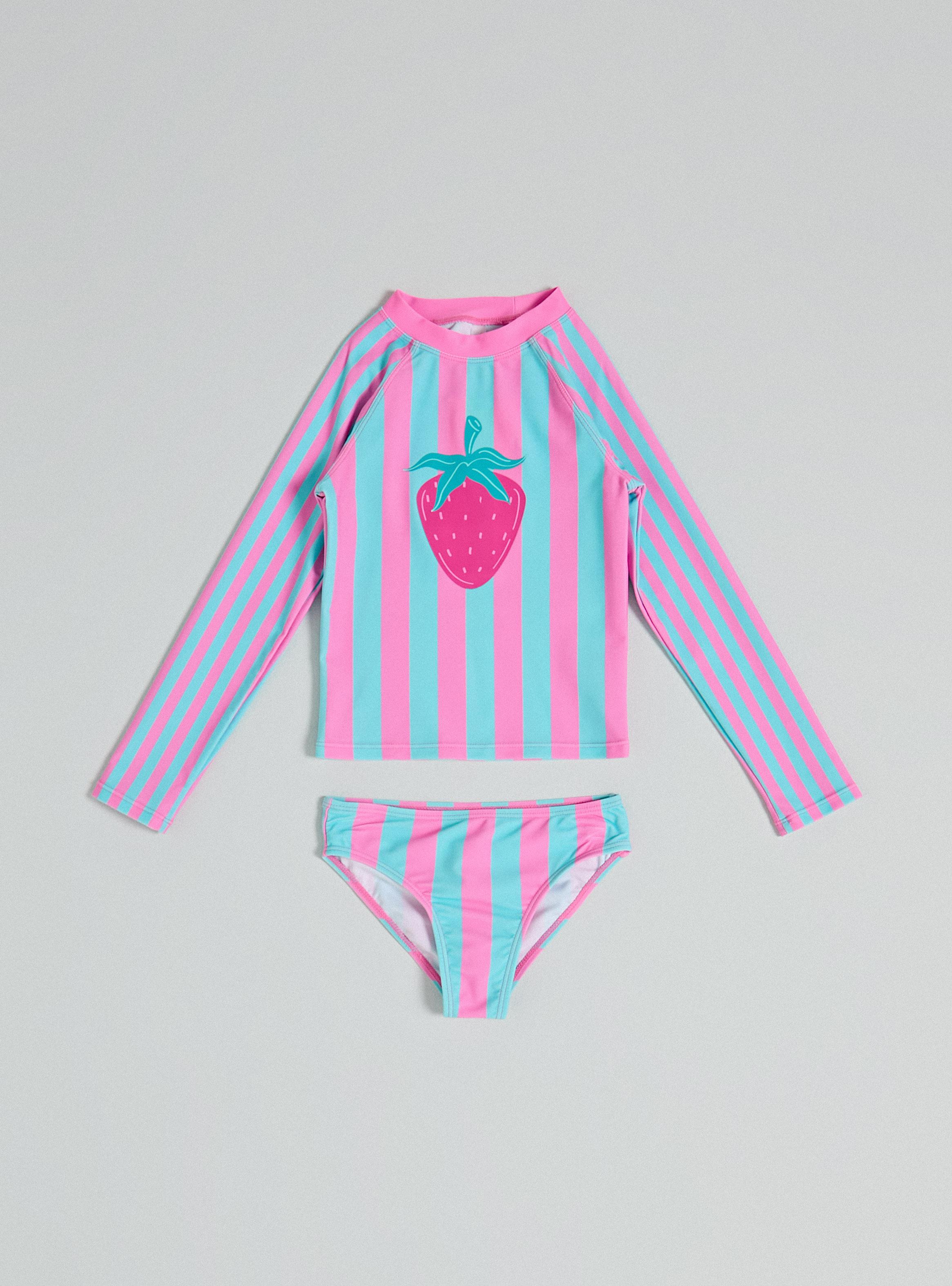 Traje de Baño Estampado con Manga Larga-0