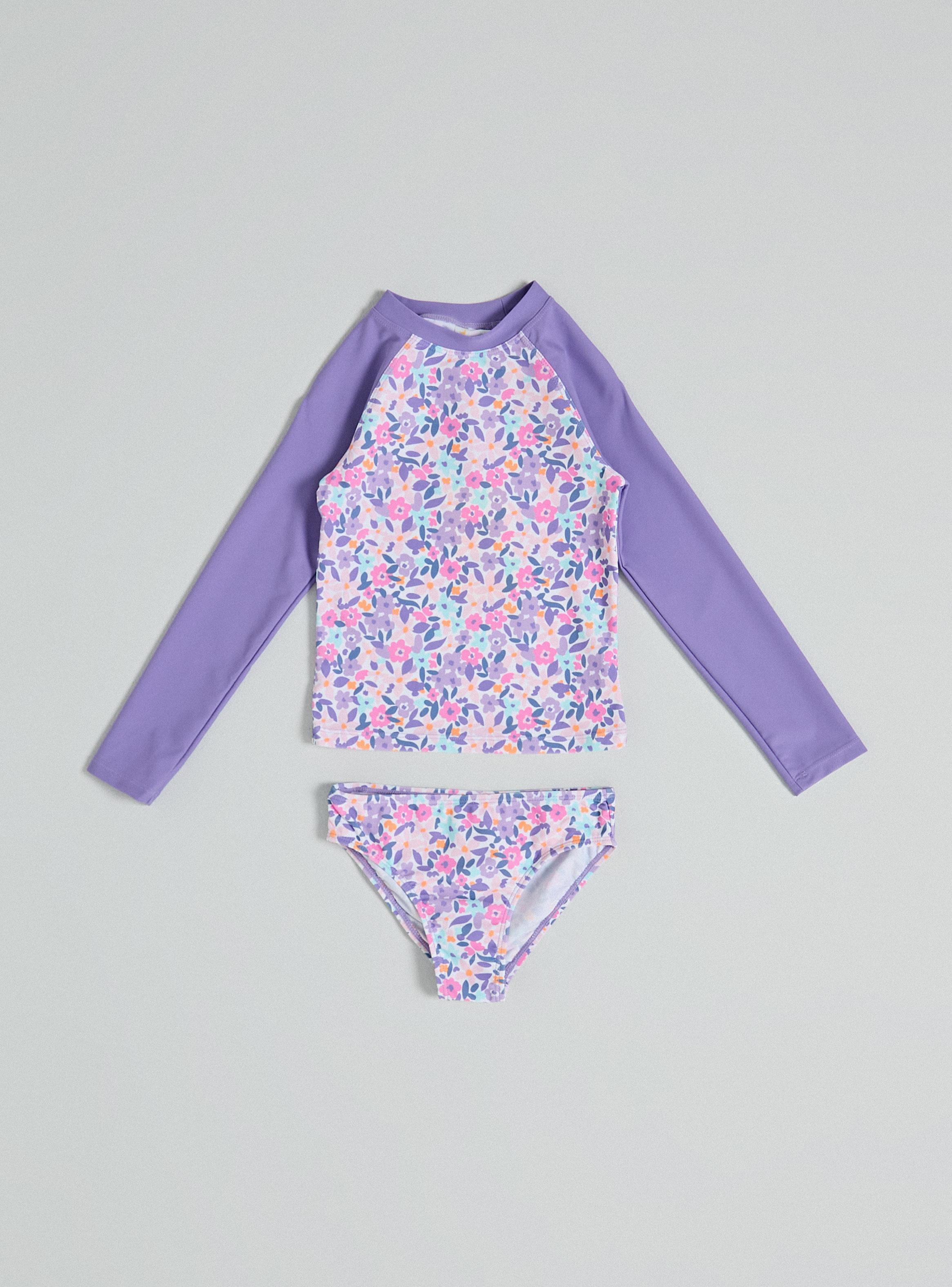 Traje de Baño Estampado con Manga Larga-0
