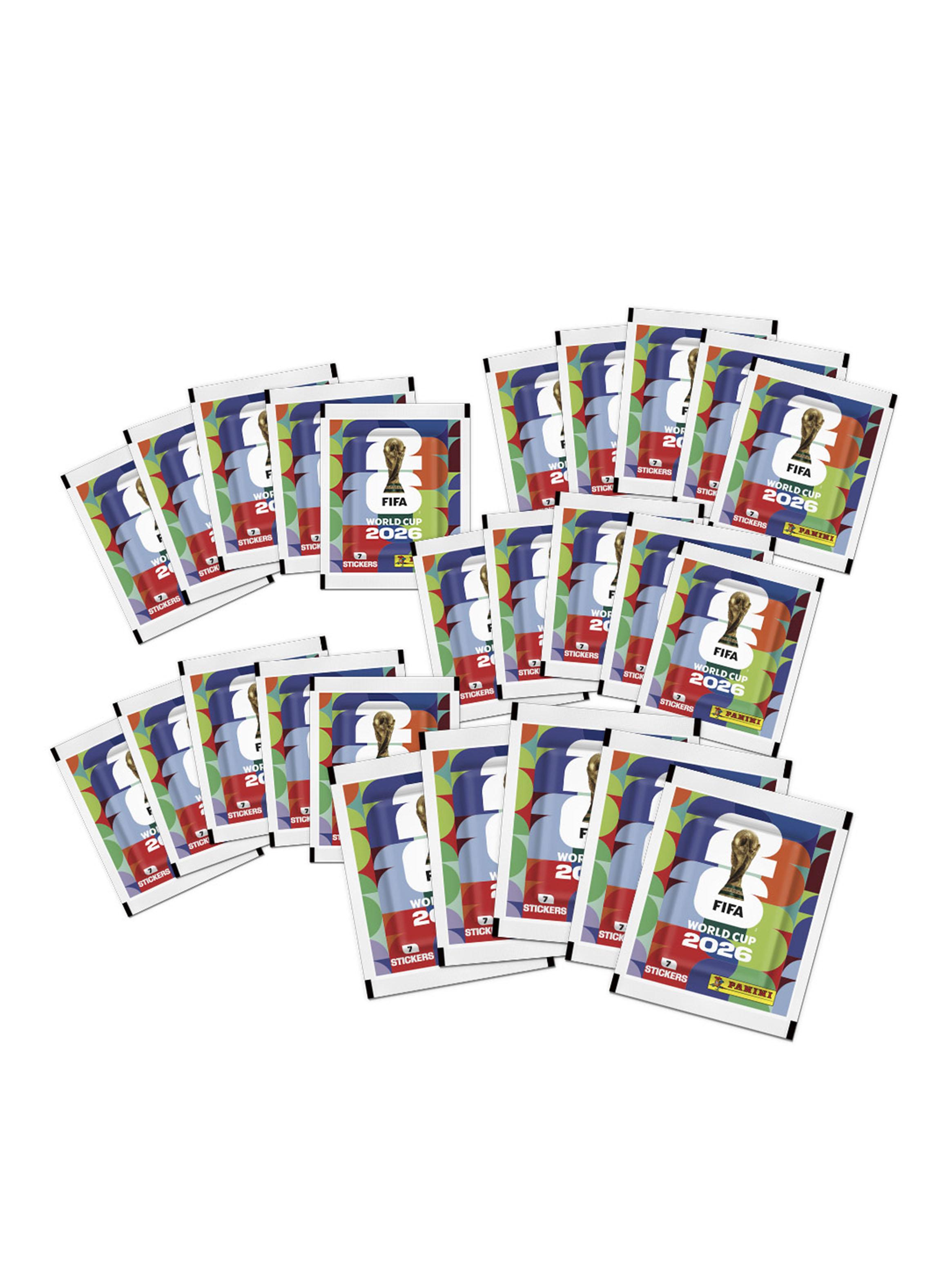 Pack 25 Sobres Stickers Mundial de Fútbol FIFA 2026-2