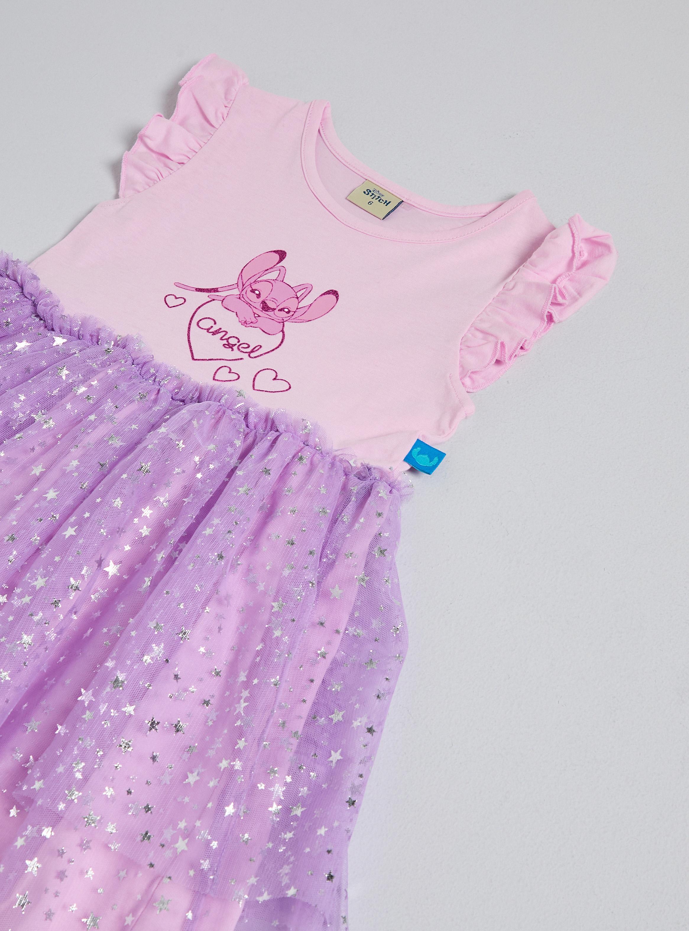 Vestido Falda Tul Brillos Stitch Ángel-3