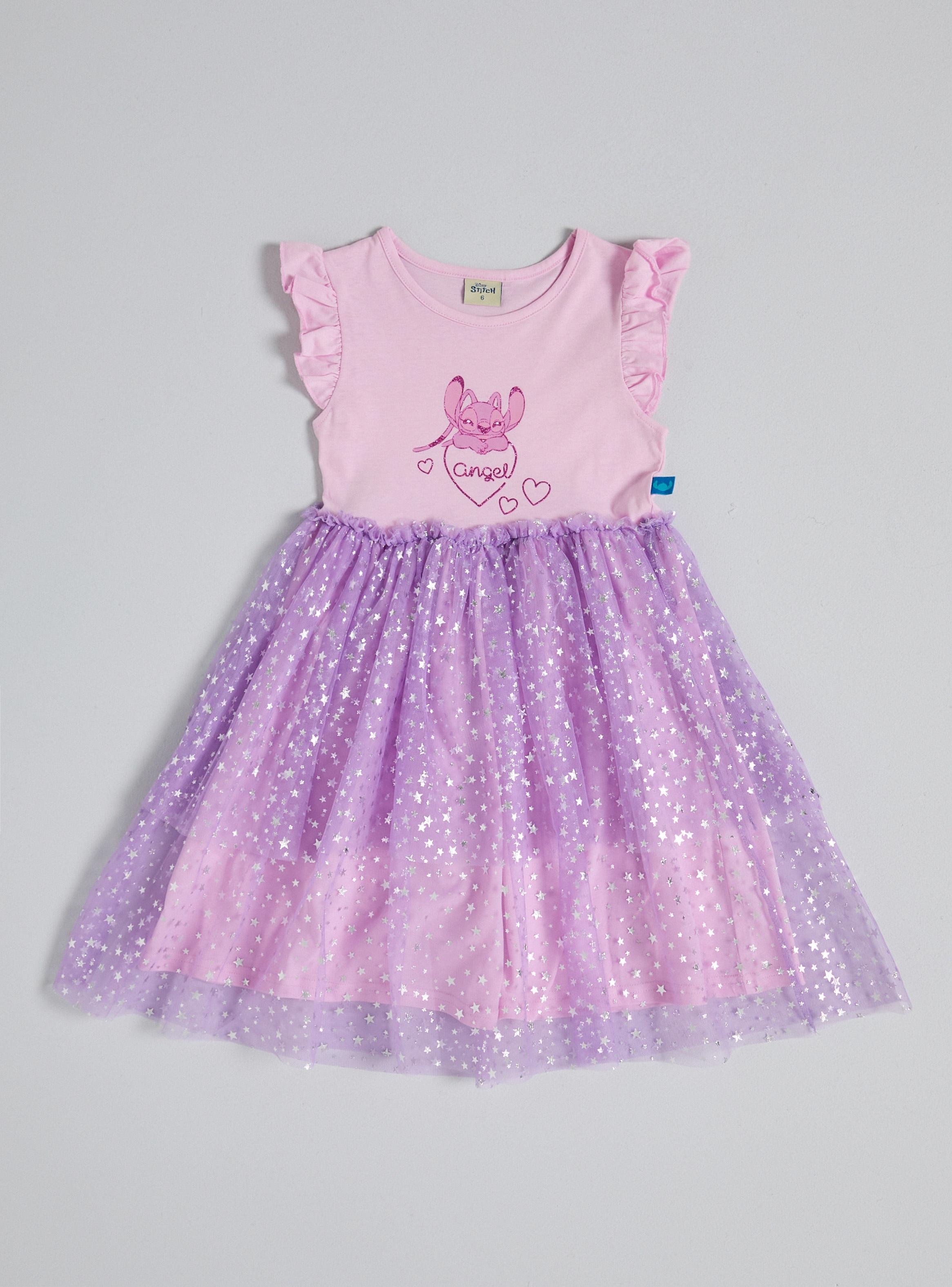 Vestido Falda Tul Brillos Stitch Ángel-1