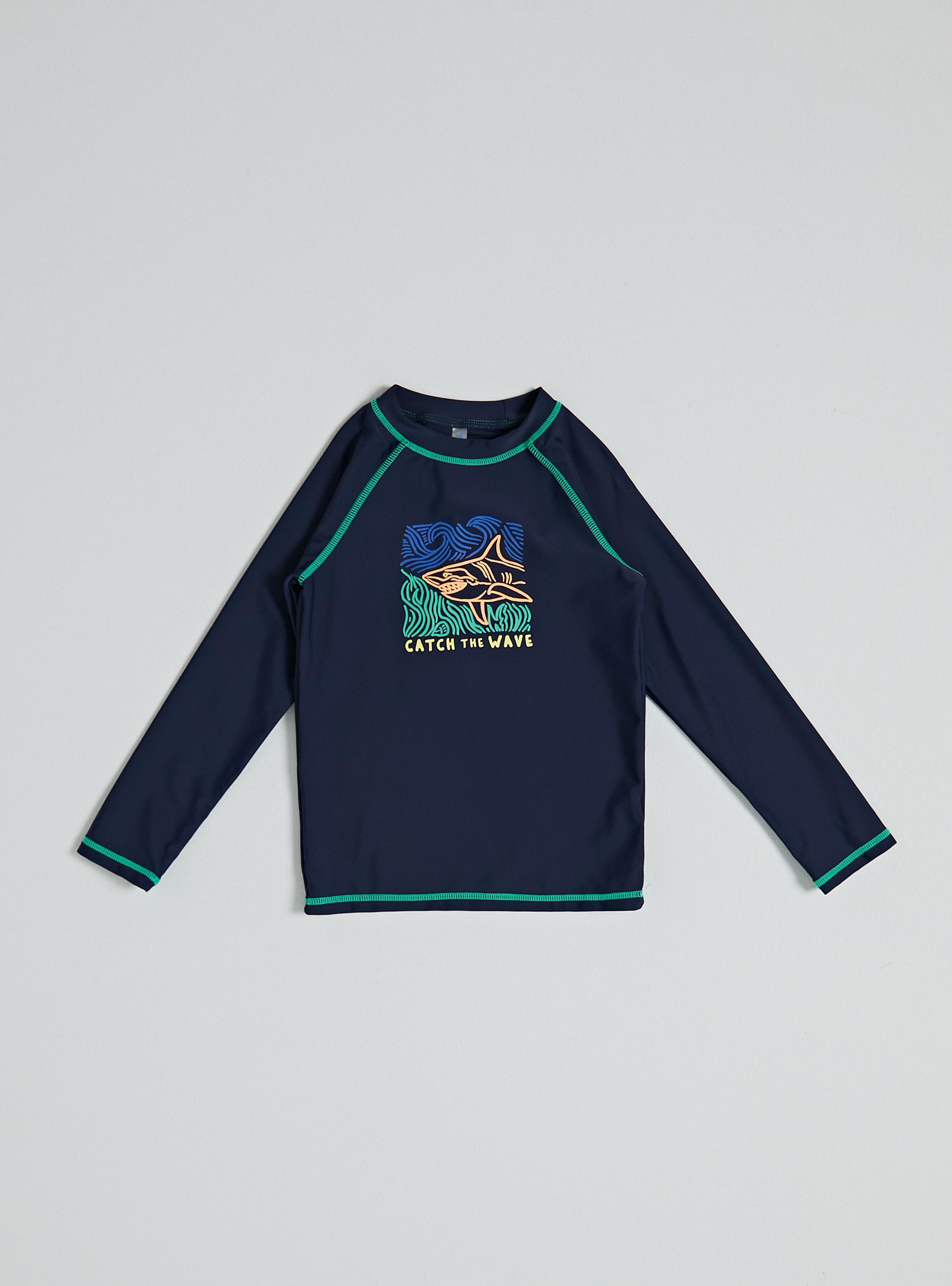 Traje de Baño Polera Estampado Playero Frontal-0
