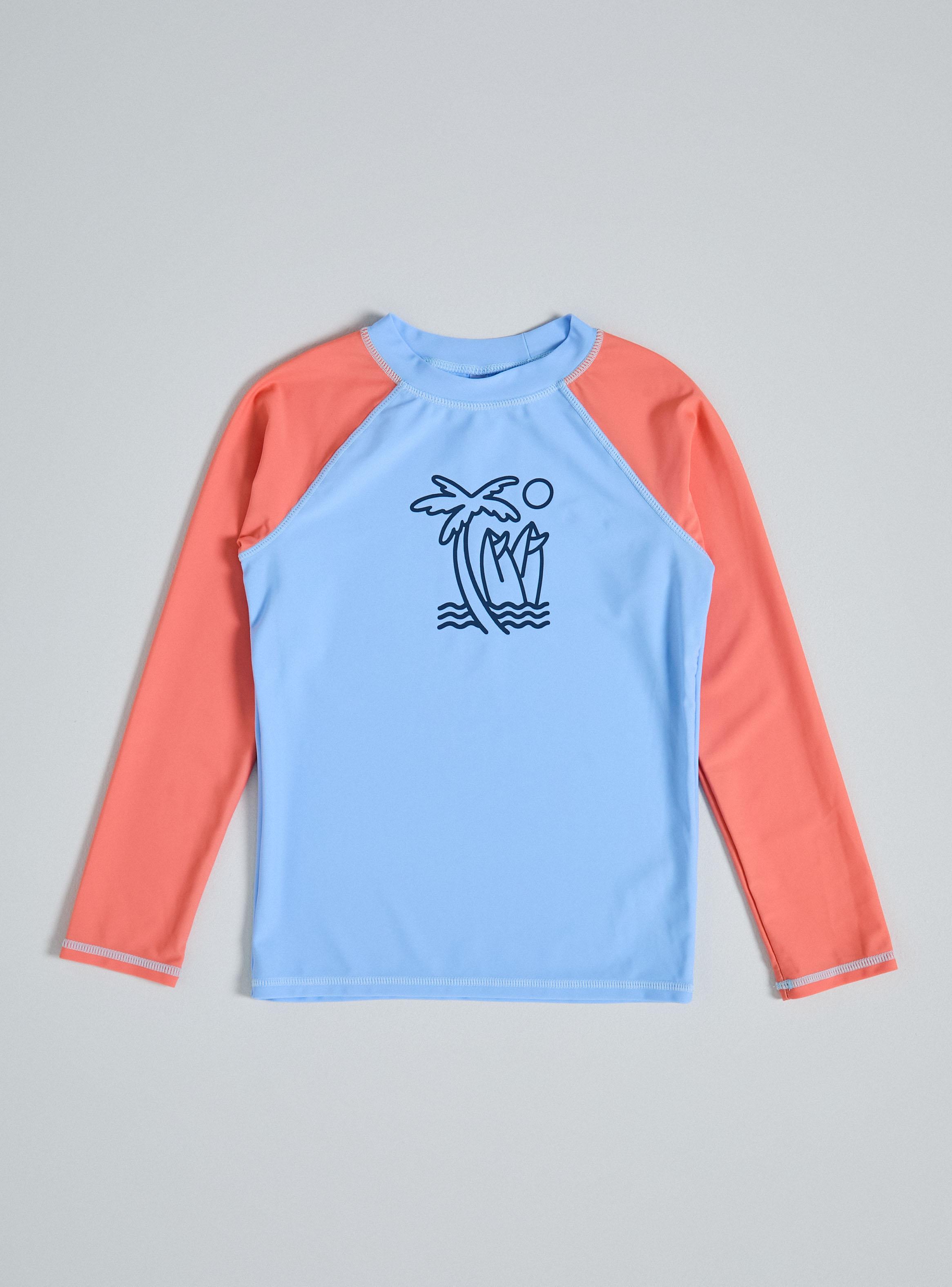 Traje de Baño Polera Estampado Playero Frontal-0