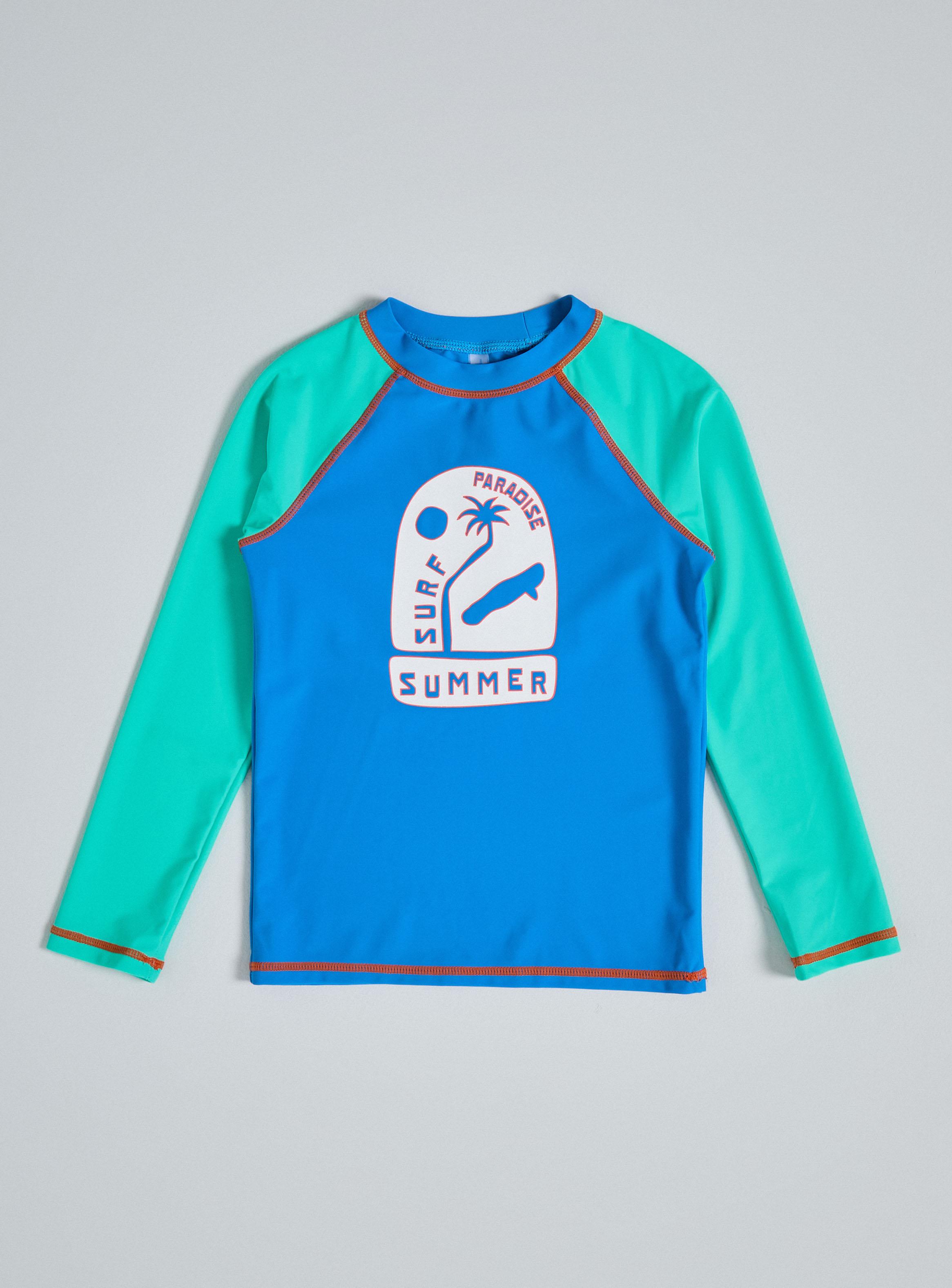 Traje de Baño Polera Estampado Playero Frontal-0