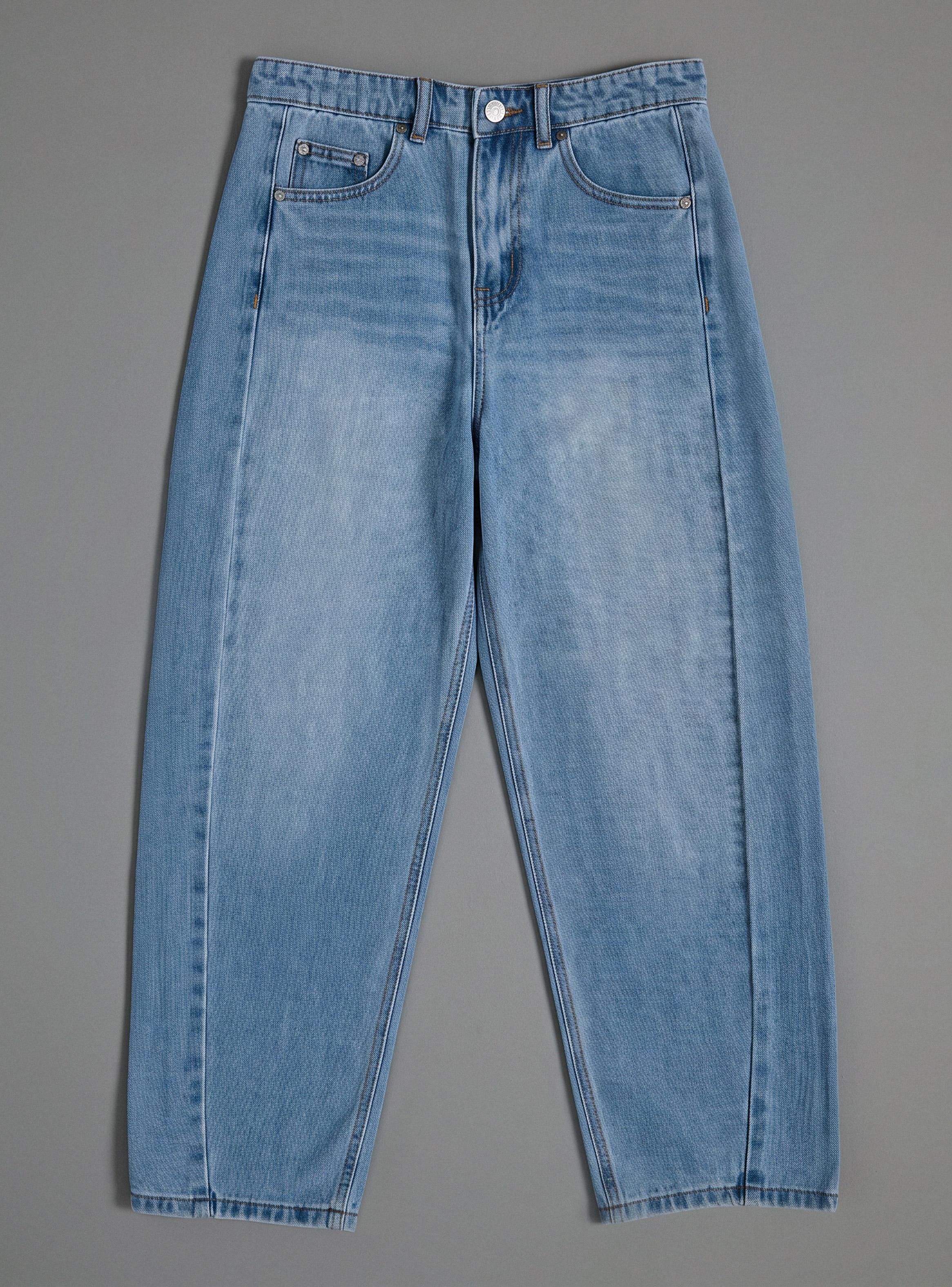 Jeans Barrel Tiro Medio Denim-1