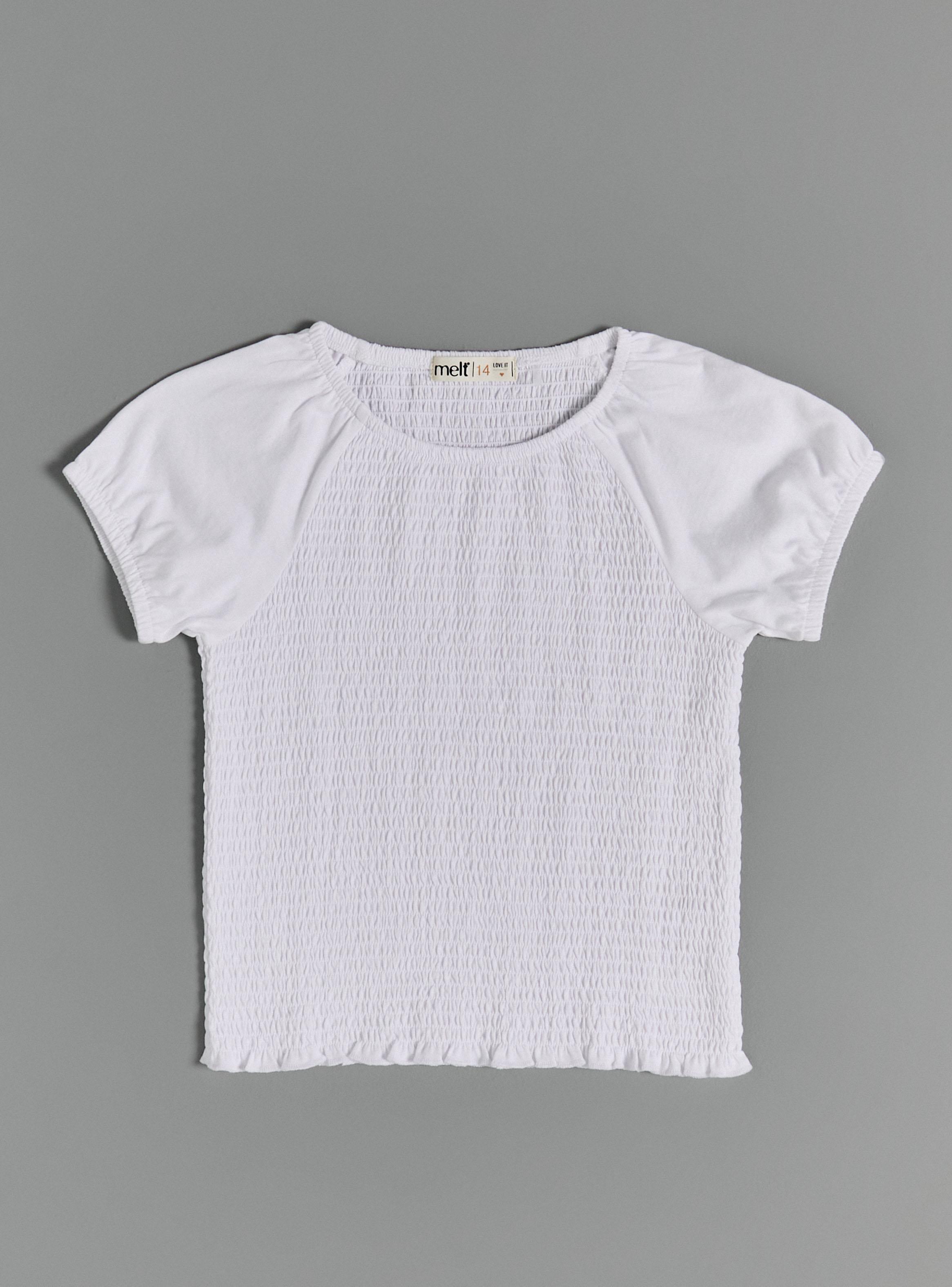 Polera Manga Globo con Cuerpo Panal-1