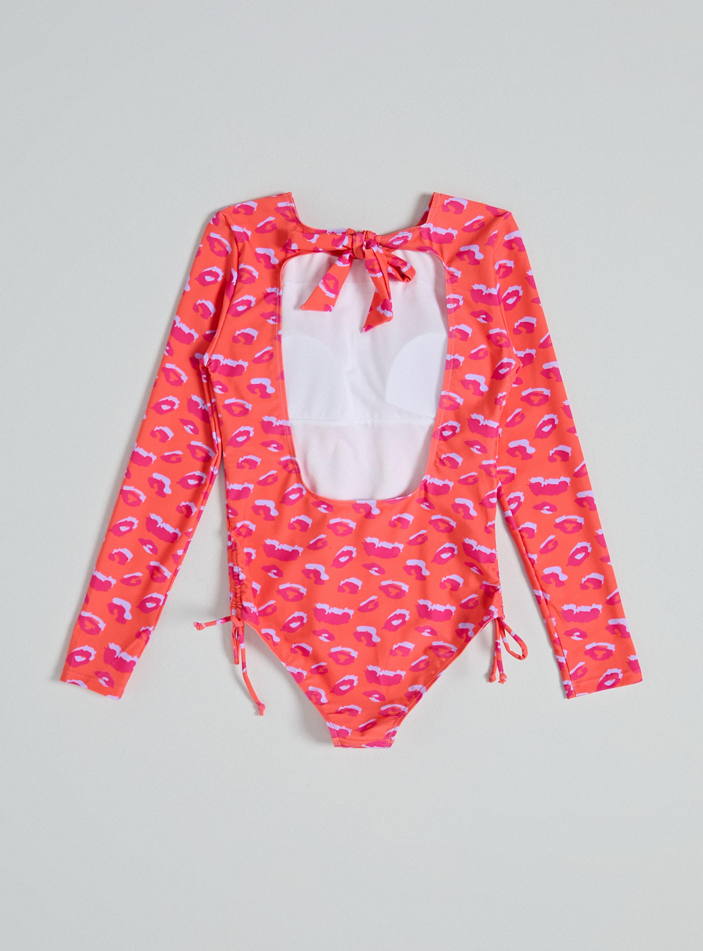 Traje de Baño Manga Larga con Cinta Fruncida-2