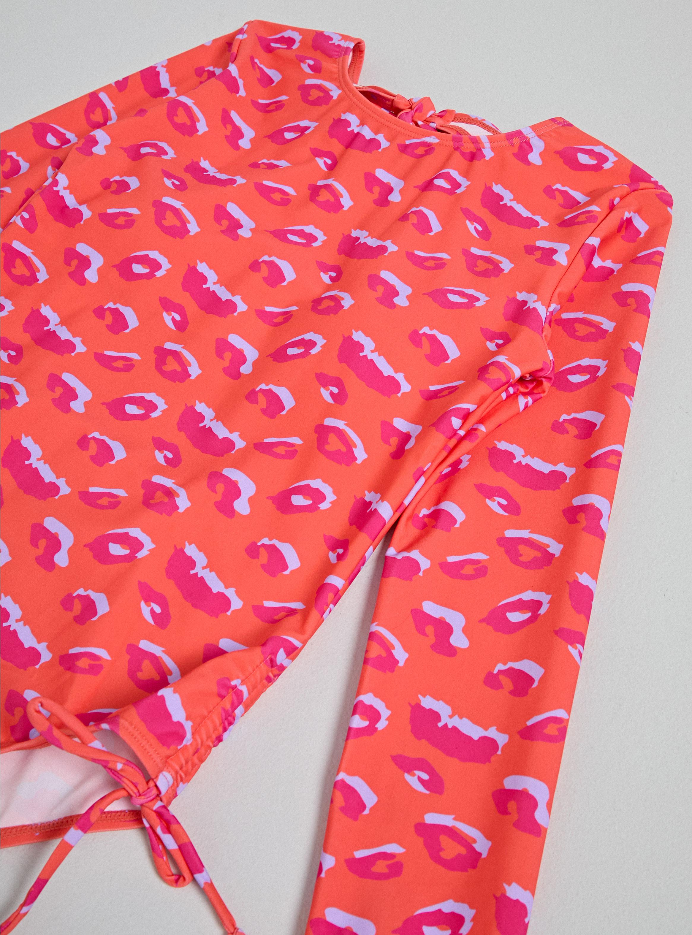 Traje de Baño Manga Larga con Cinta Fruncida-3