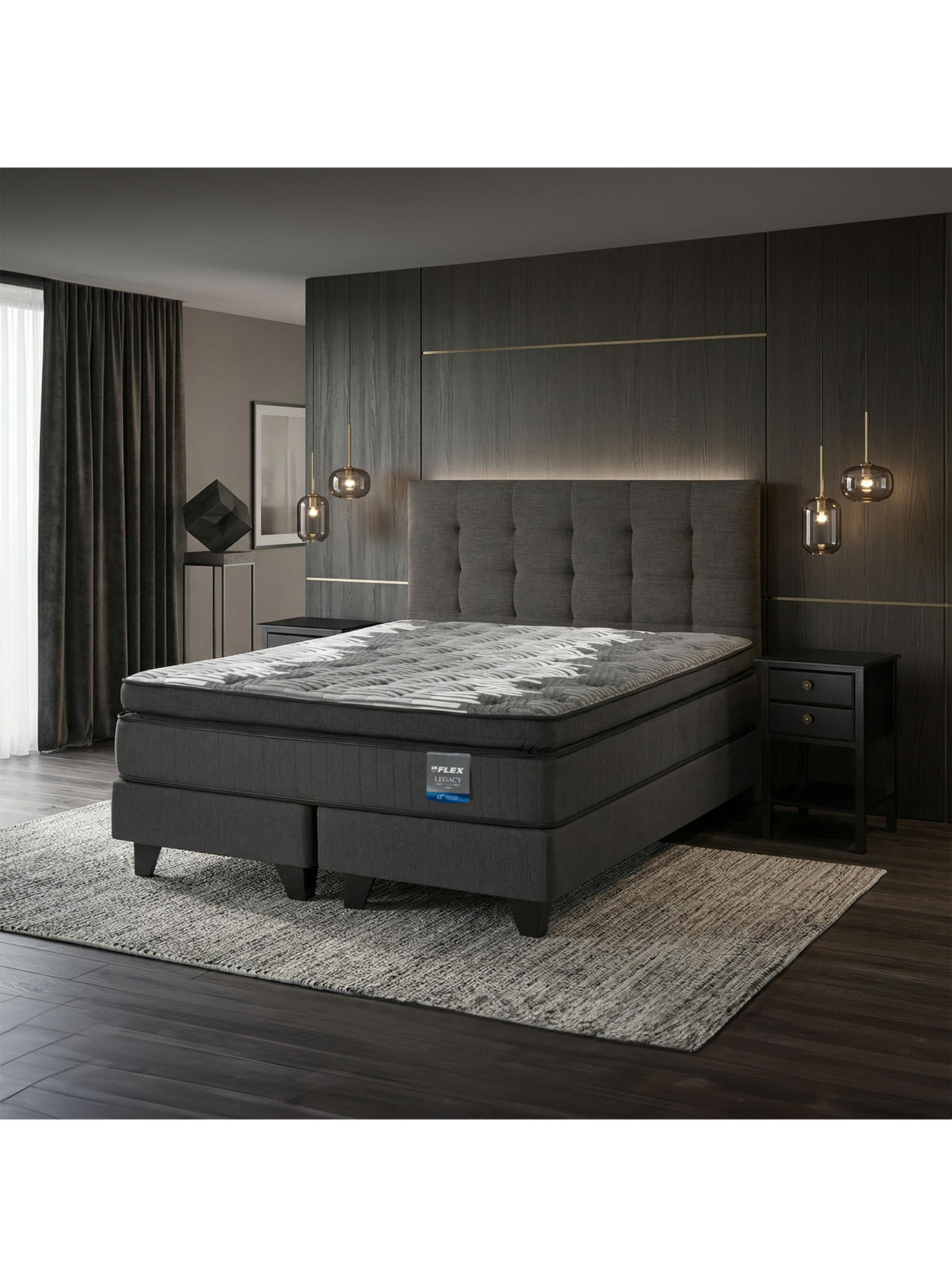 Cama Europea Legacy 2 pl (150x200) Base Dividida + Respaldo Design + Vel Rover-5