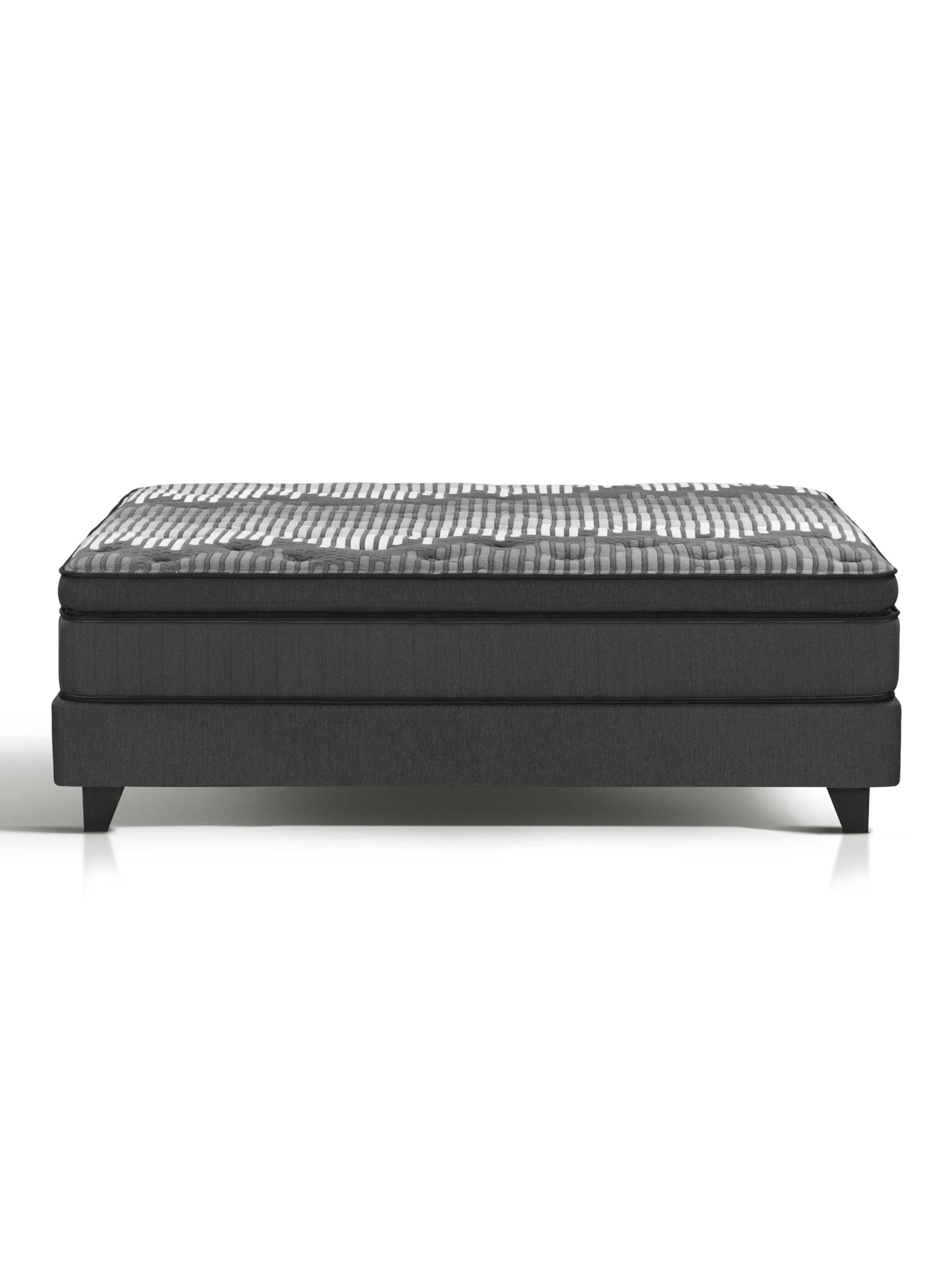 Cama Europea Legacy Push King + Respaldo Gris + Velador Rov-2