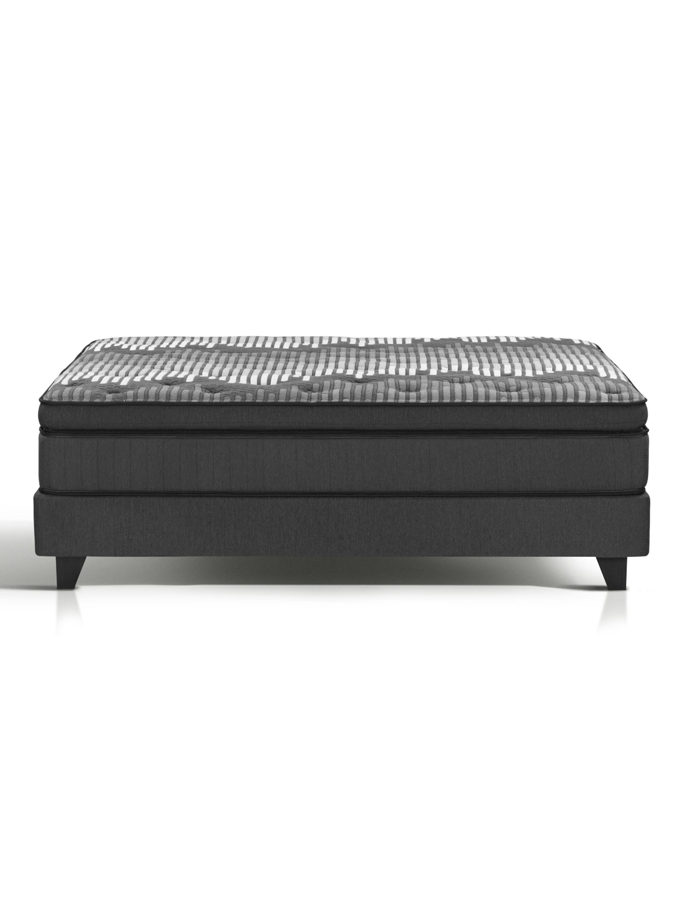 Cama Europea Legacy Plush Súper King (200x200) + Respaldo Design Gris + Velador Rover-2