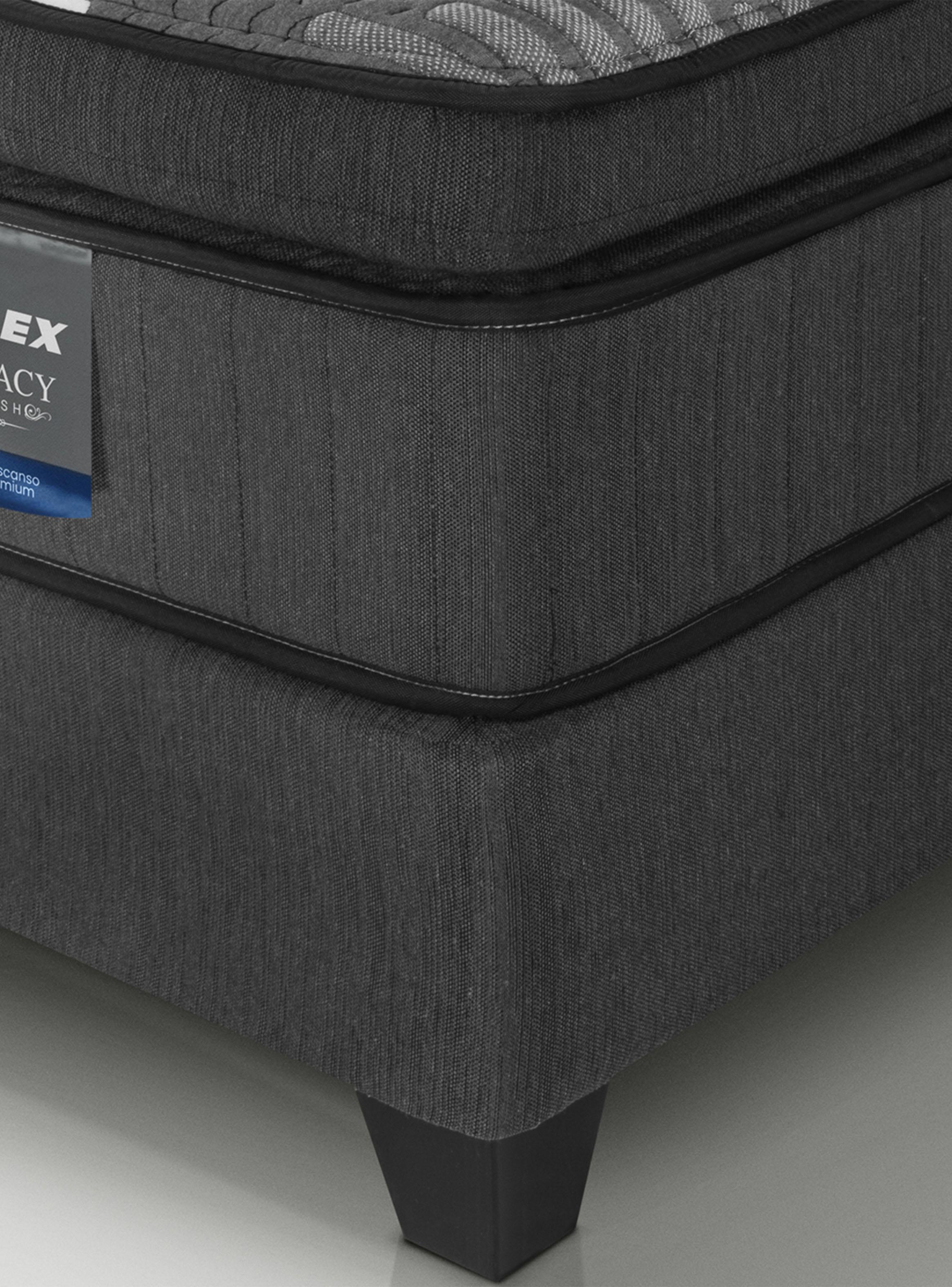 Cama Europea Legacy 1.5 Plazas (105x200) Base Normal + Respaldo Modern + Vel Rov-4