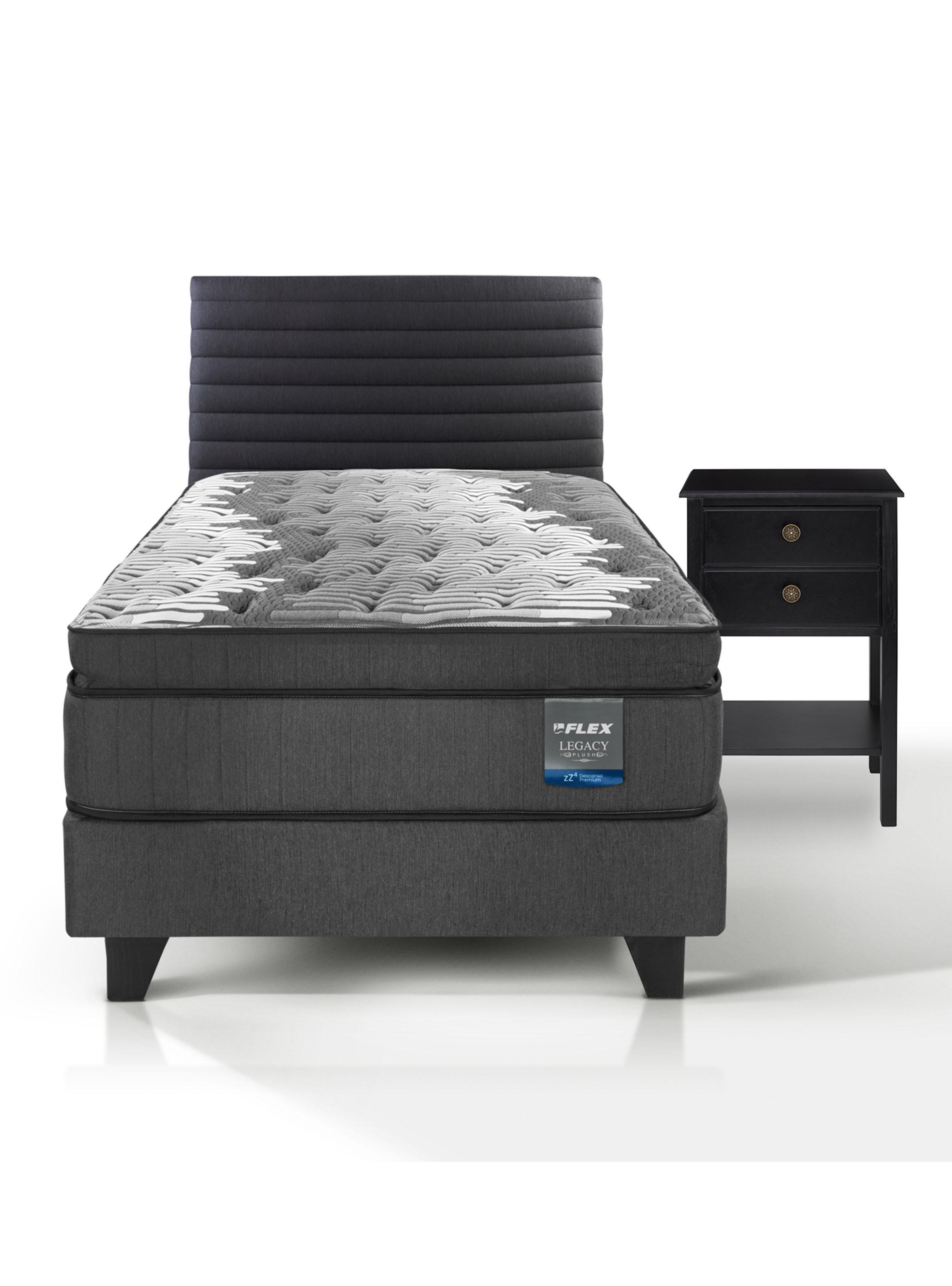 Cama Europea Legacy 1.5 Plazas (105x200) Base Normal + Respaldo Modern + Vel Rov-1