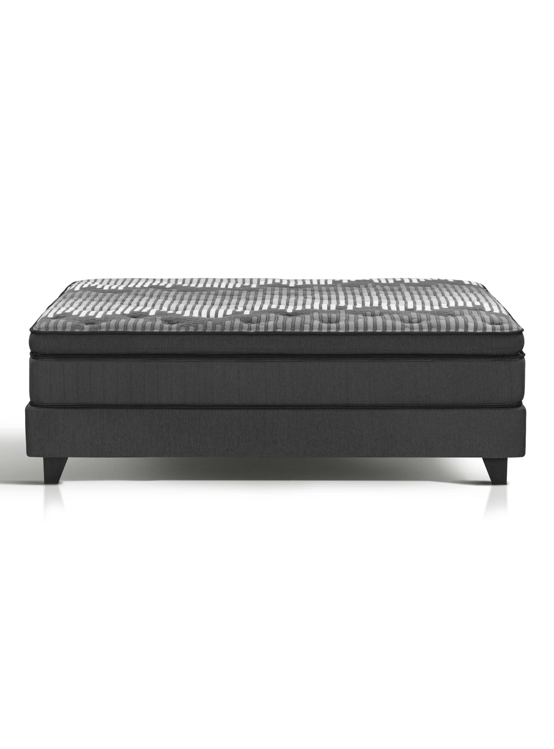 Cama Europea Legacy Plush 1.5 Plazas (105x200) + Respaldo Modern + Velador Rover-2