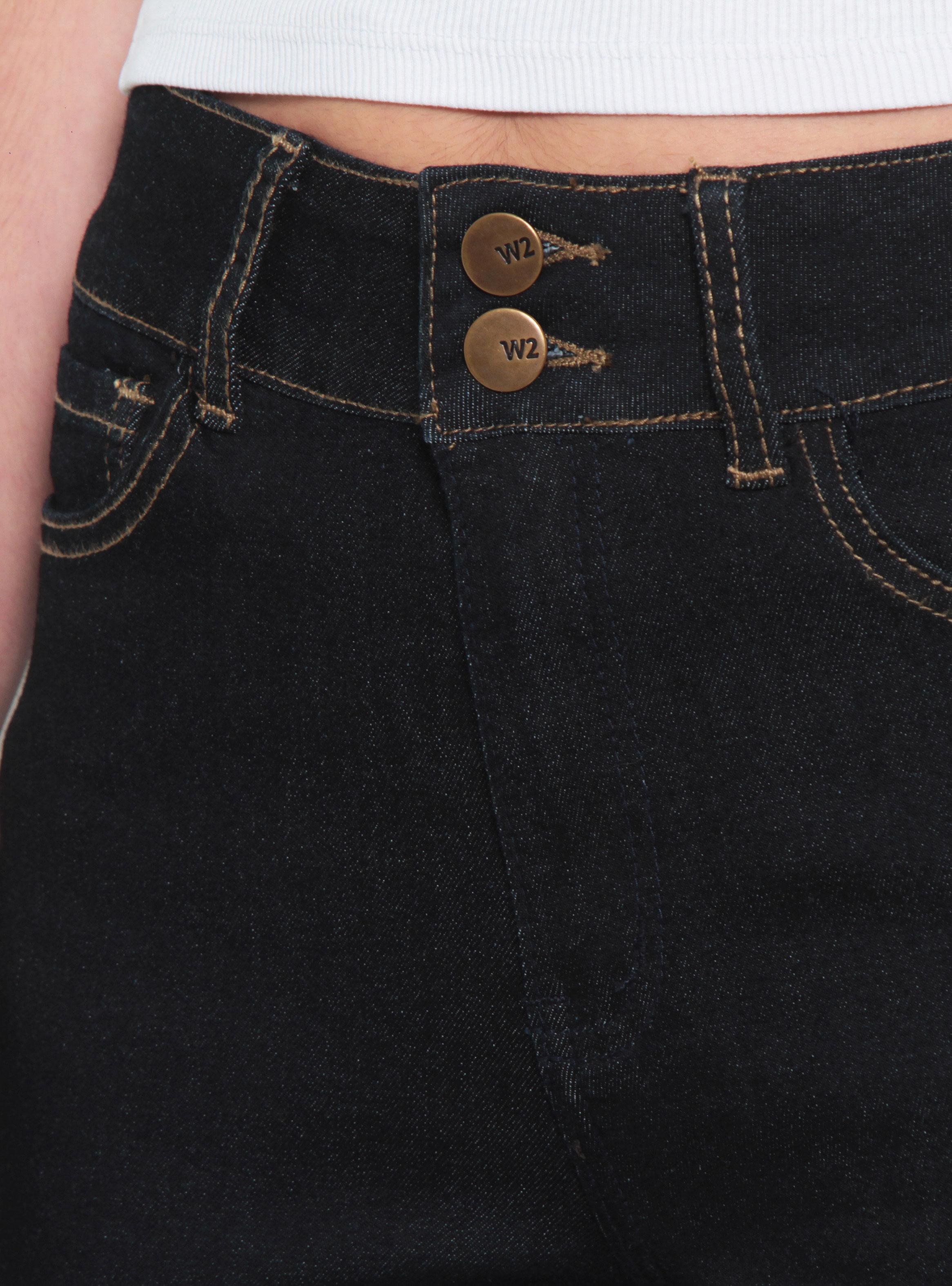 Jeans Recto Tiro Alto Pretina Media 2 Botones-2