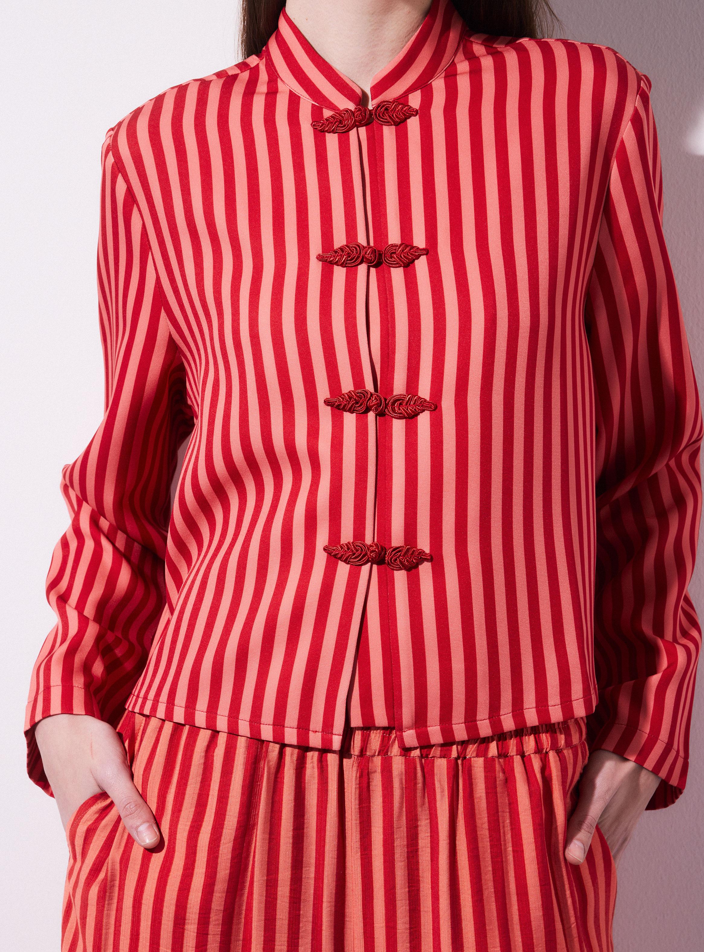 Chaqueta Rayas Botones Frontales-3