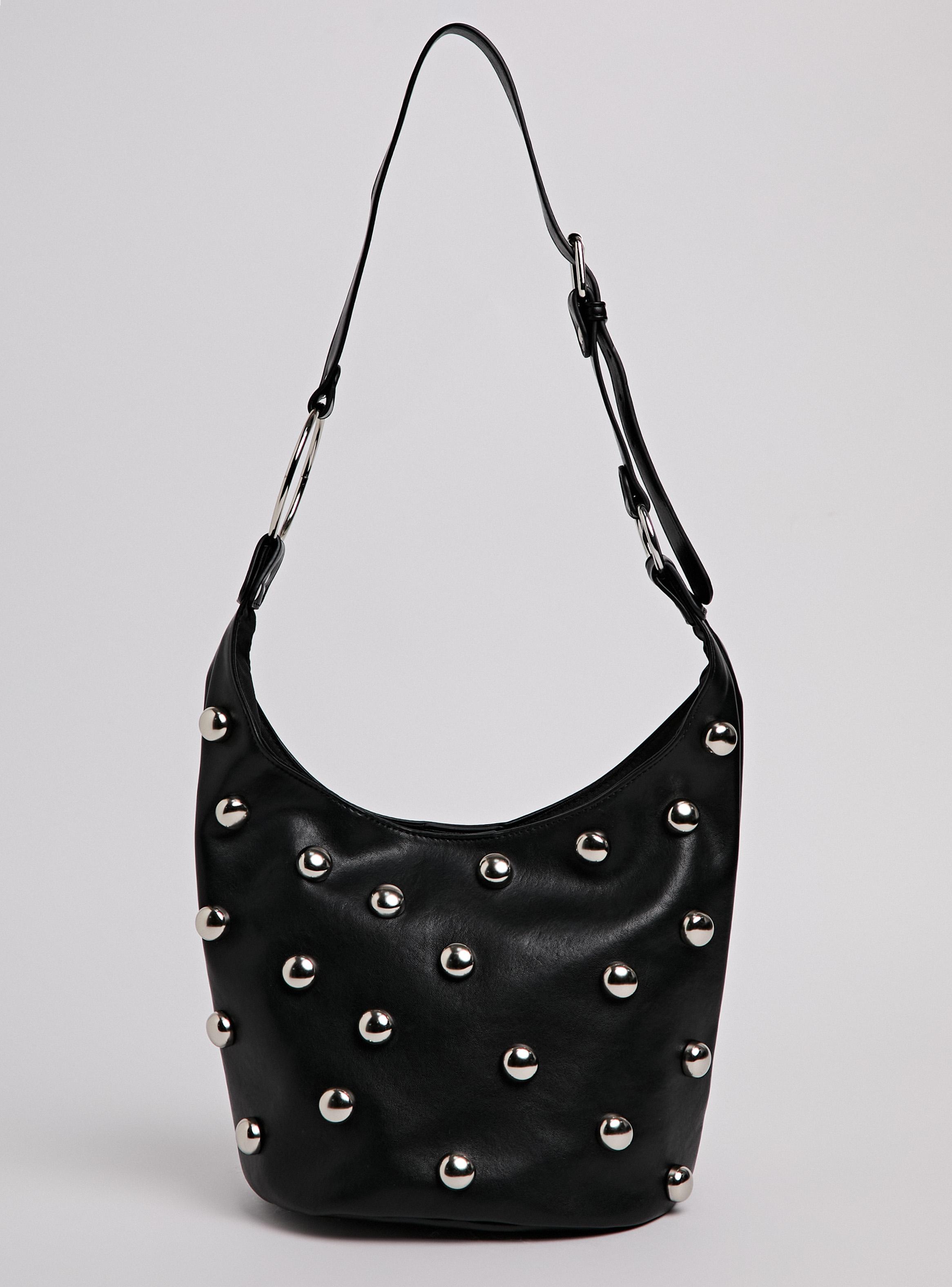 Cartera de Hombro con Tachas y Argollas Metálicas-0