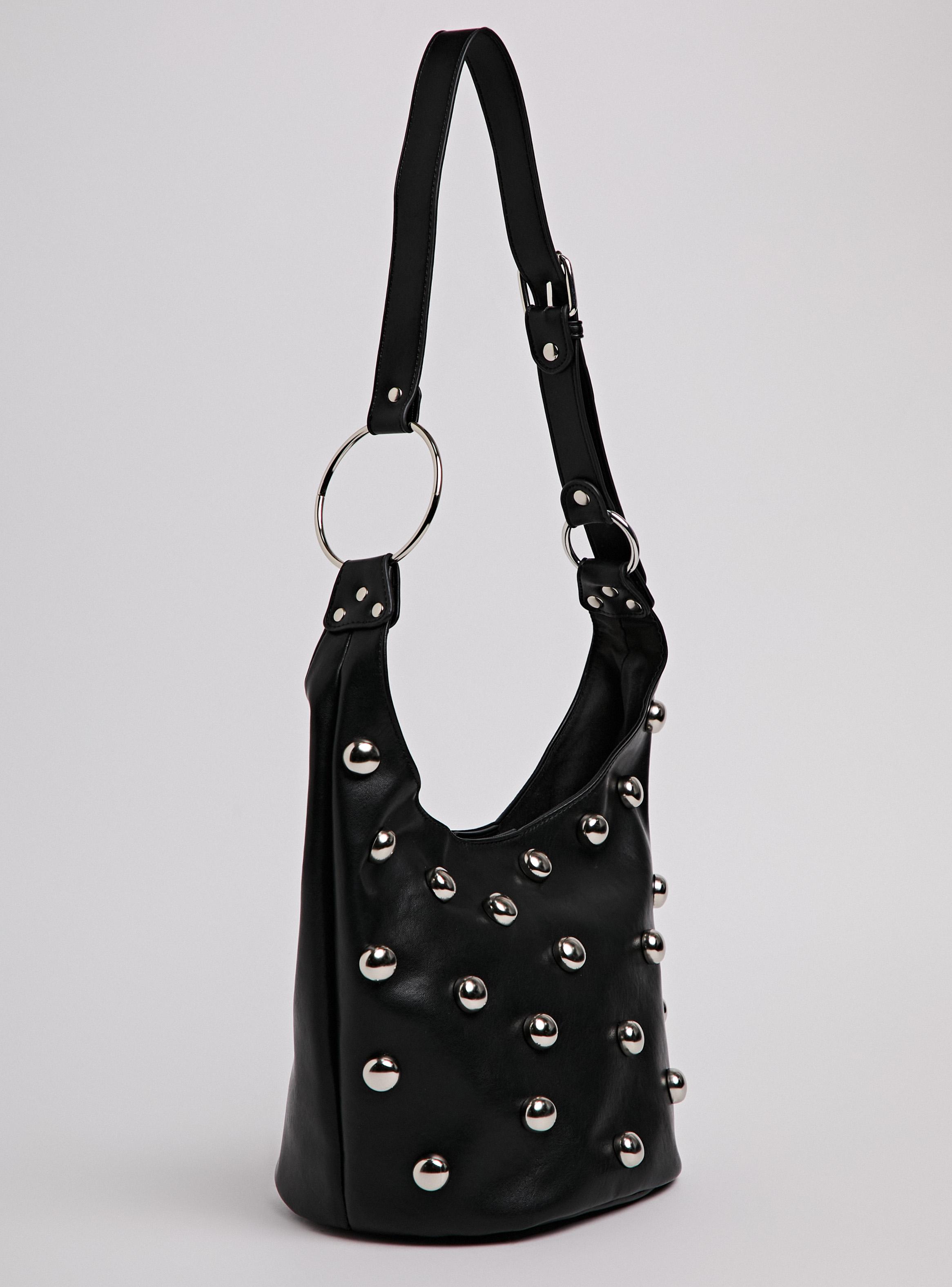 Cartera de Hombro con Tachas y Argollas Metálicas-1