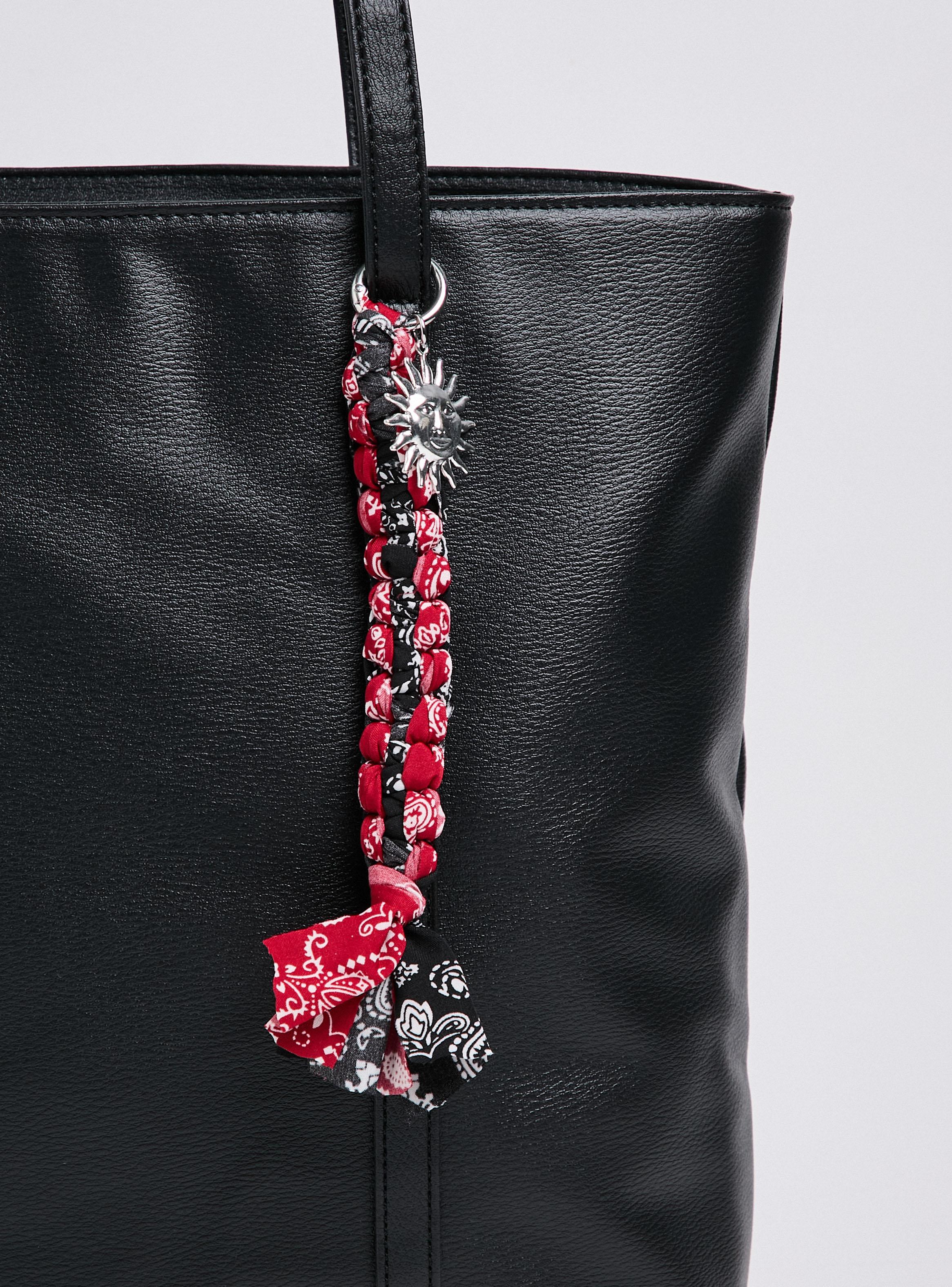 Cartera de Hombro Tote Bag con Tela Trenzada y Charm-6
