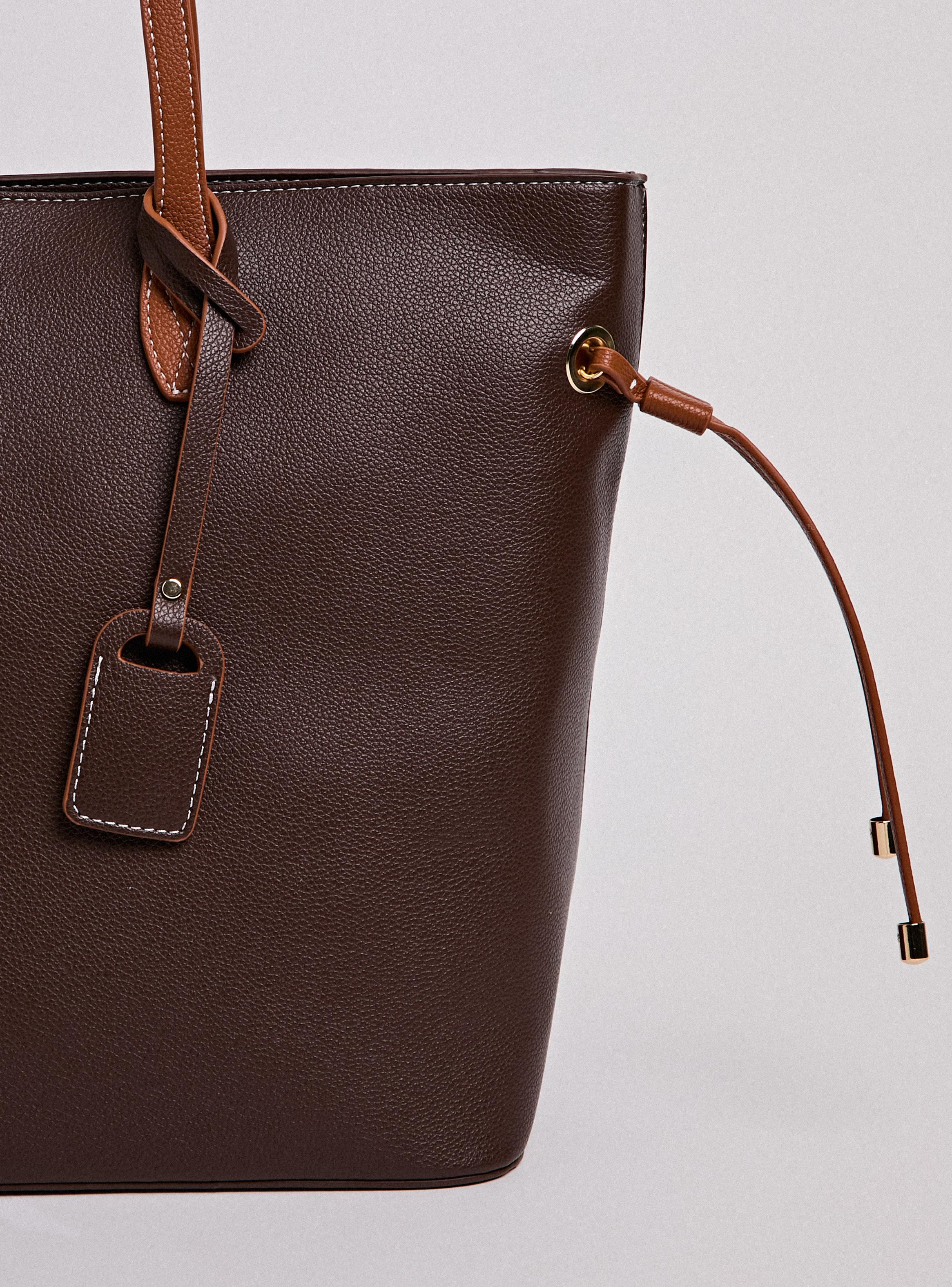 Cartera de Hombro Totebag Textura con Tiras-4