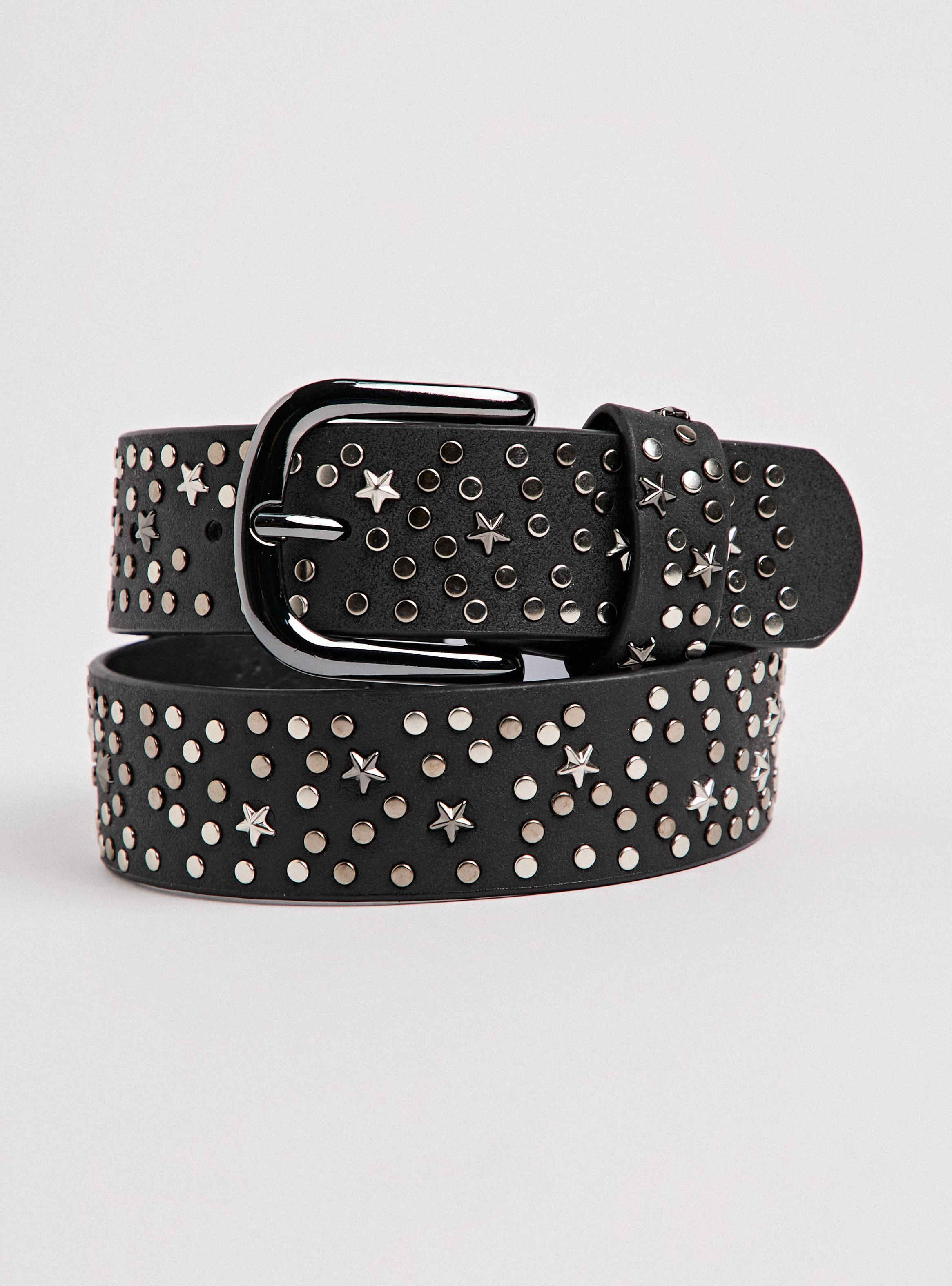 Cinturón con Tachas y Estrellas Metálicas Ecocuero-2