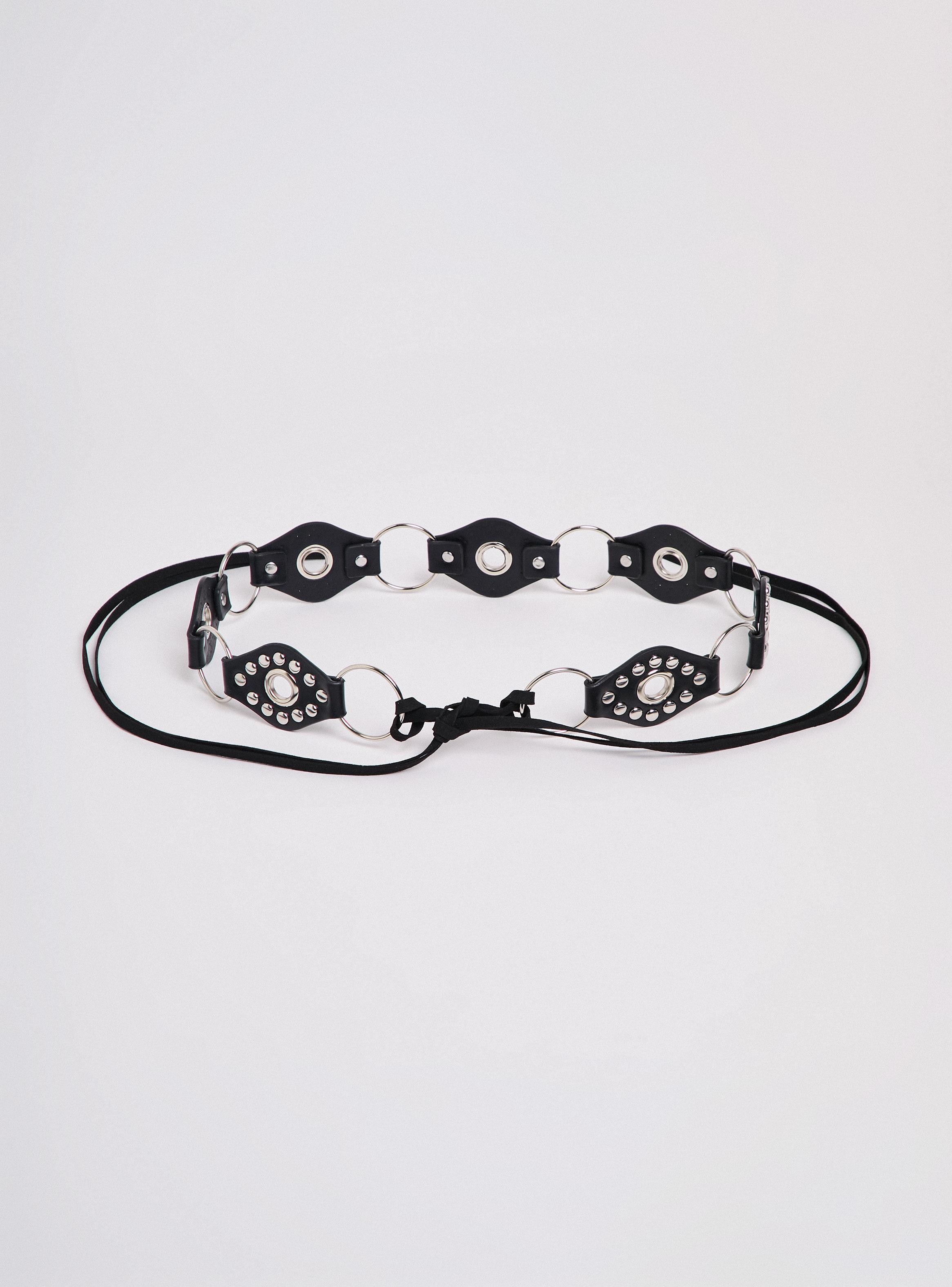 Cinturón con Tachas y Hebilla Ecocuero con Metal-3