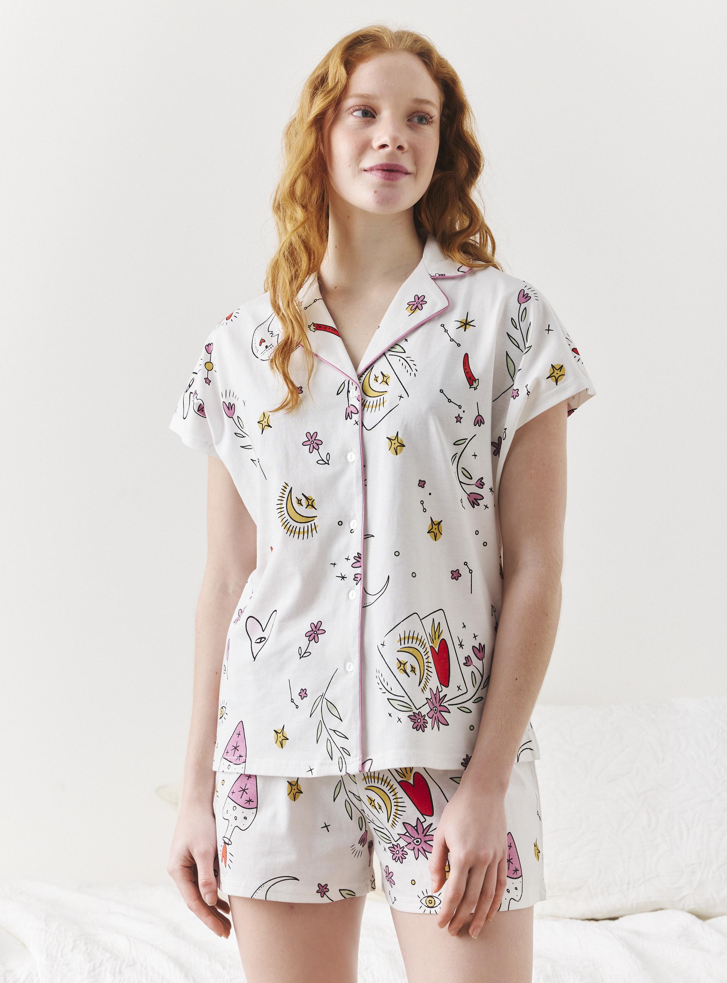 Pijama Camisero Estampado Star-0