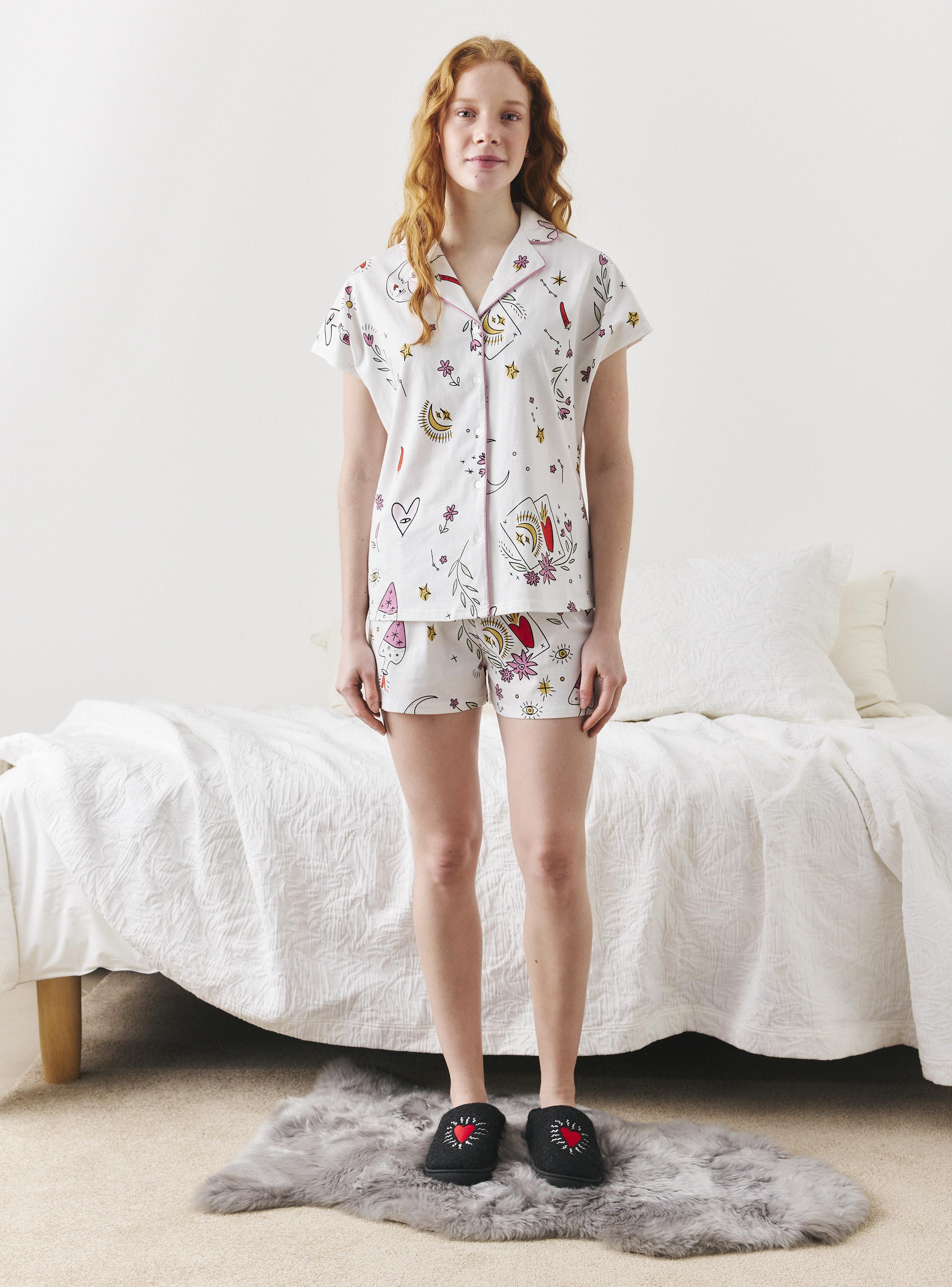 Pijama Camisero Estampado Star-4