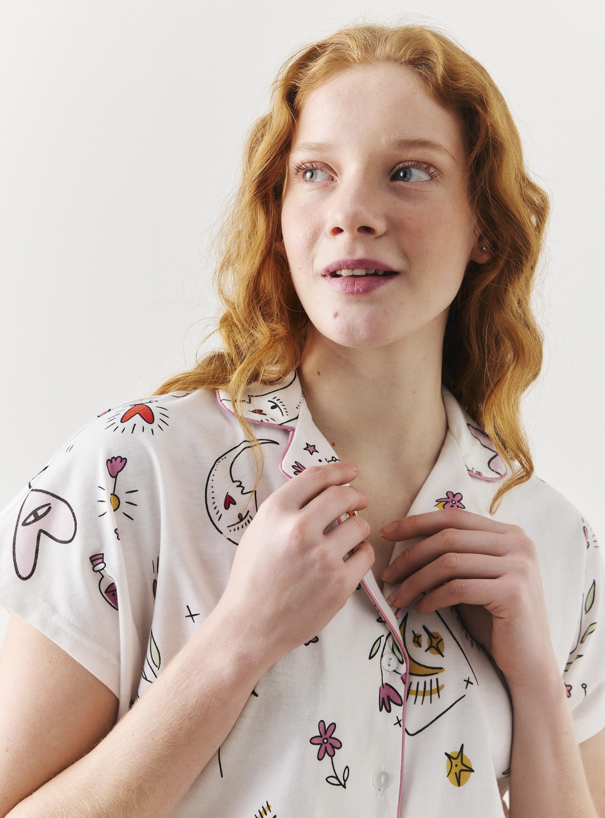 Pijama Camisero Estampado Star-2