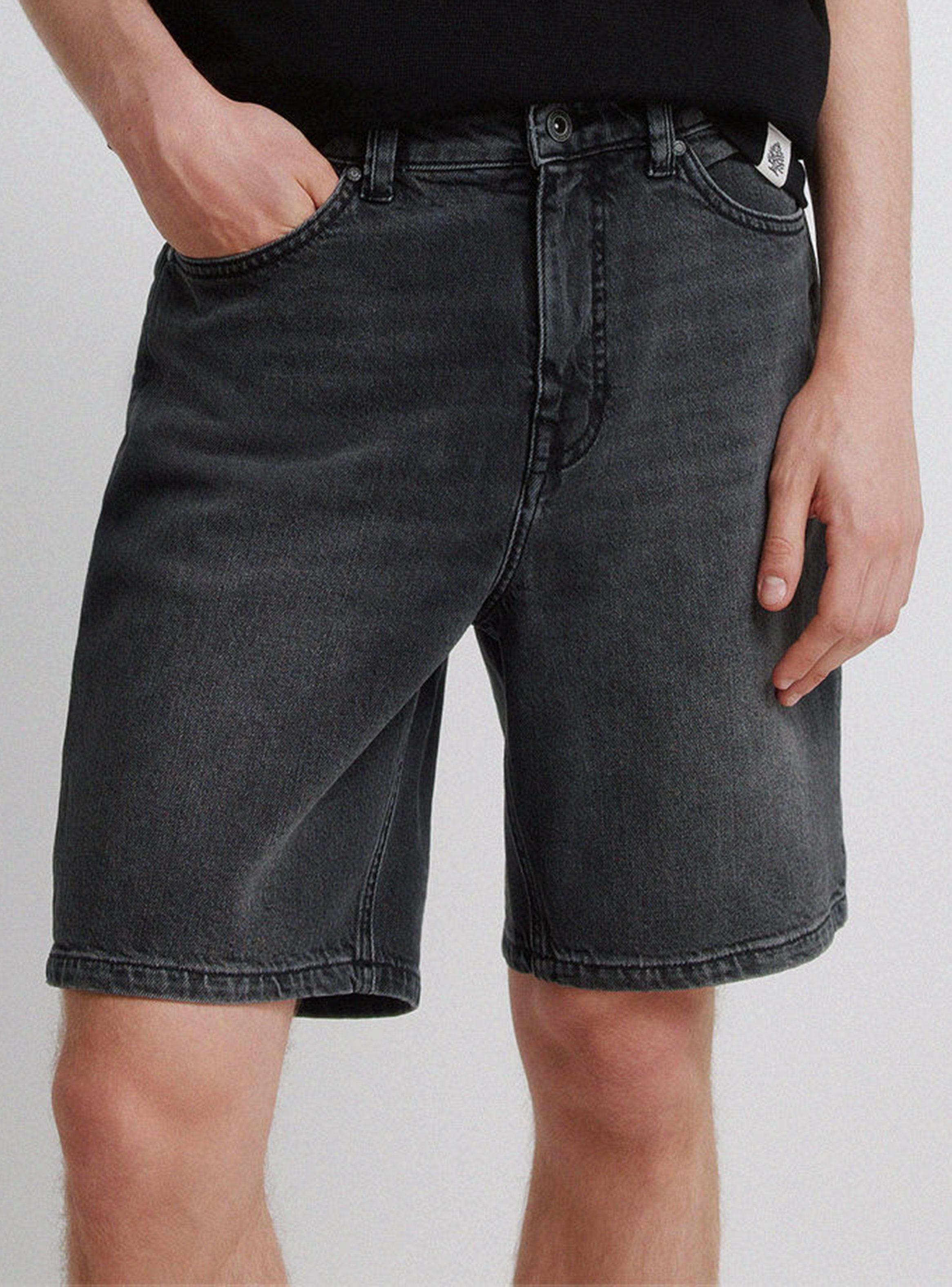 Bermuda Vaquera Negro Lavado Regular Fit-2