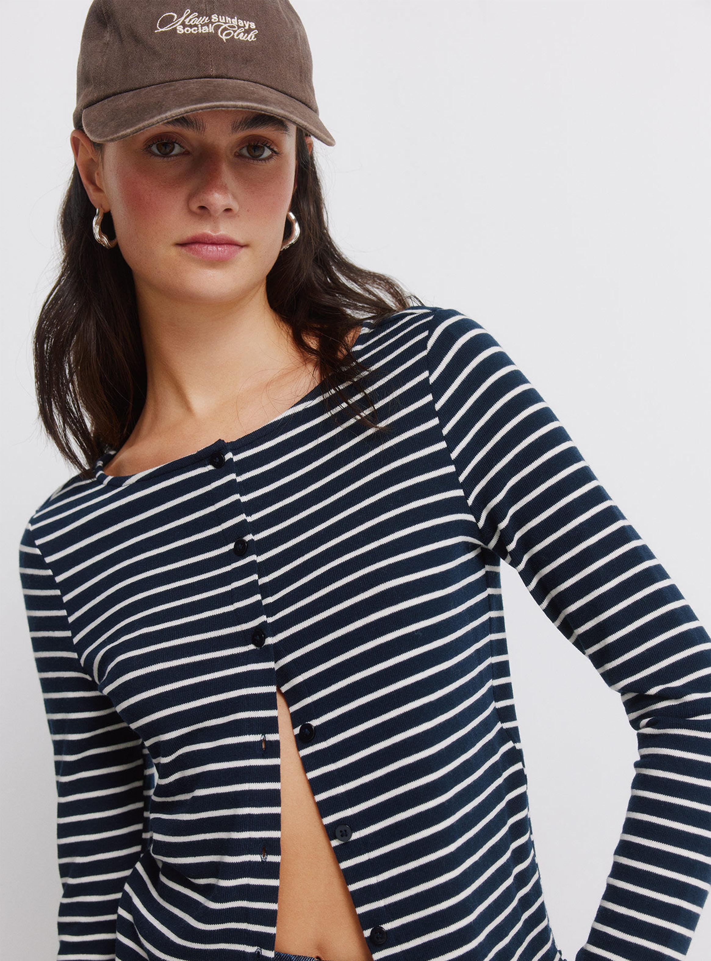 Polera de Rayas con Botones-2