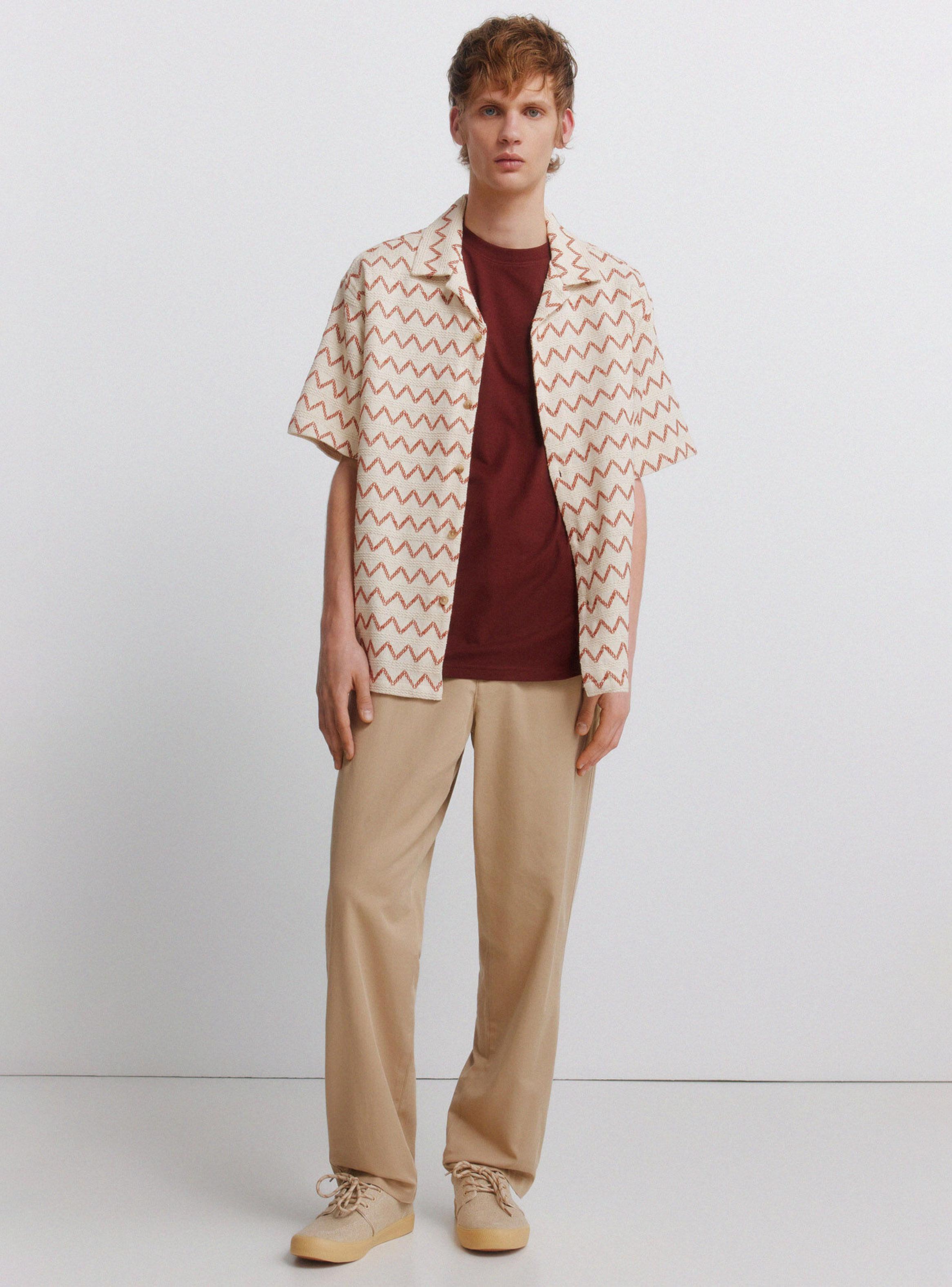 Camisa Efecto Crochet Manga Corta-4