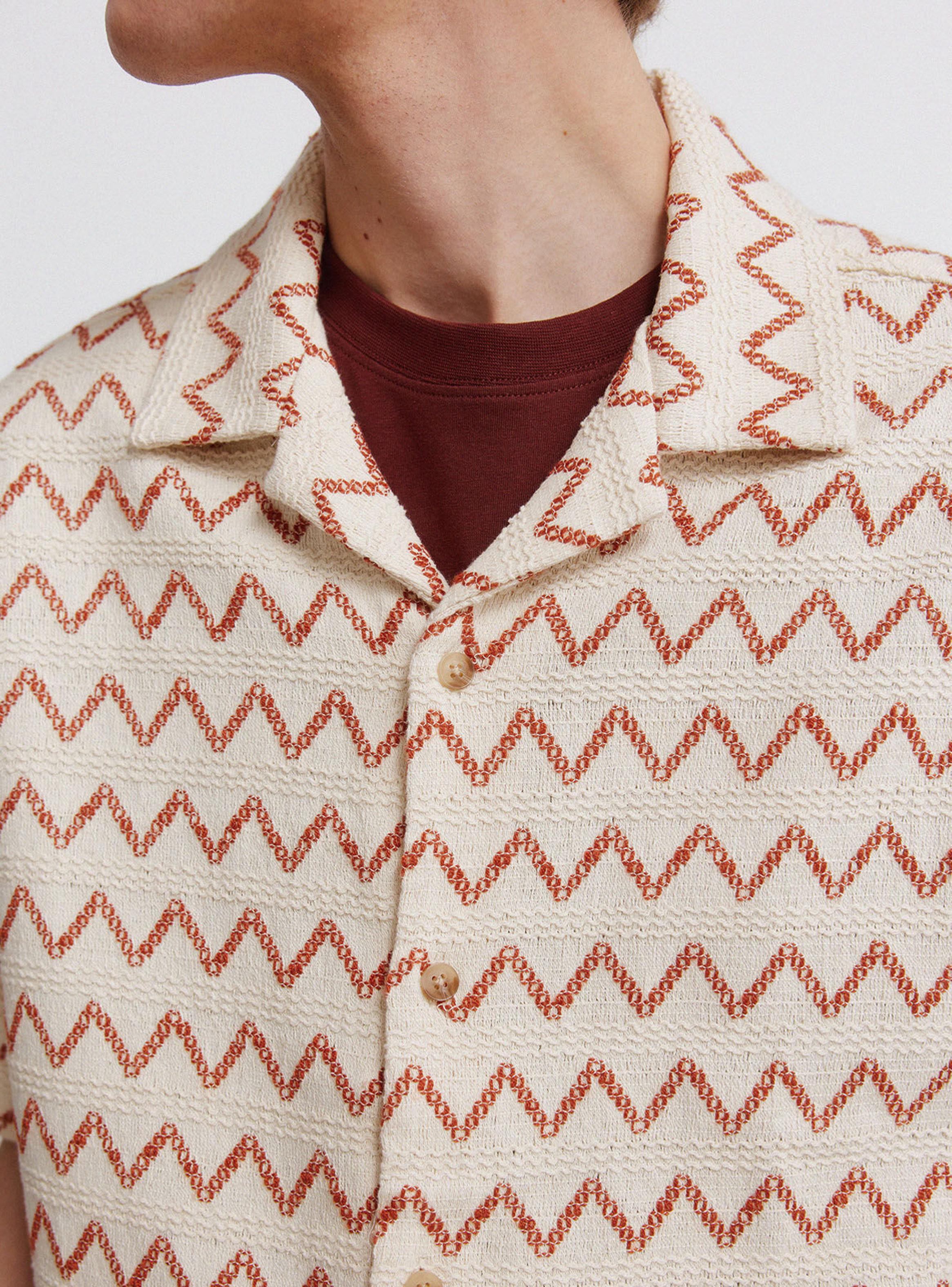 Camisa Efecto Crochet Manga Corta-3