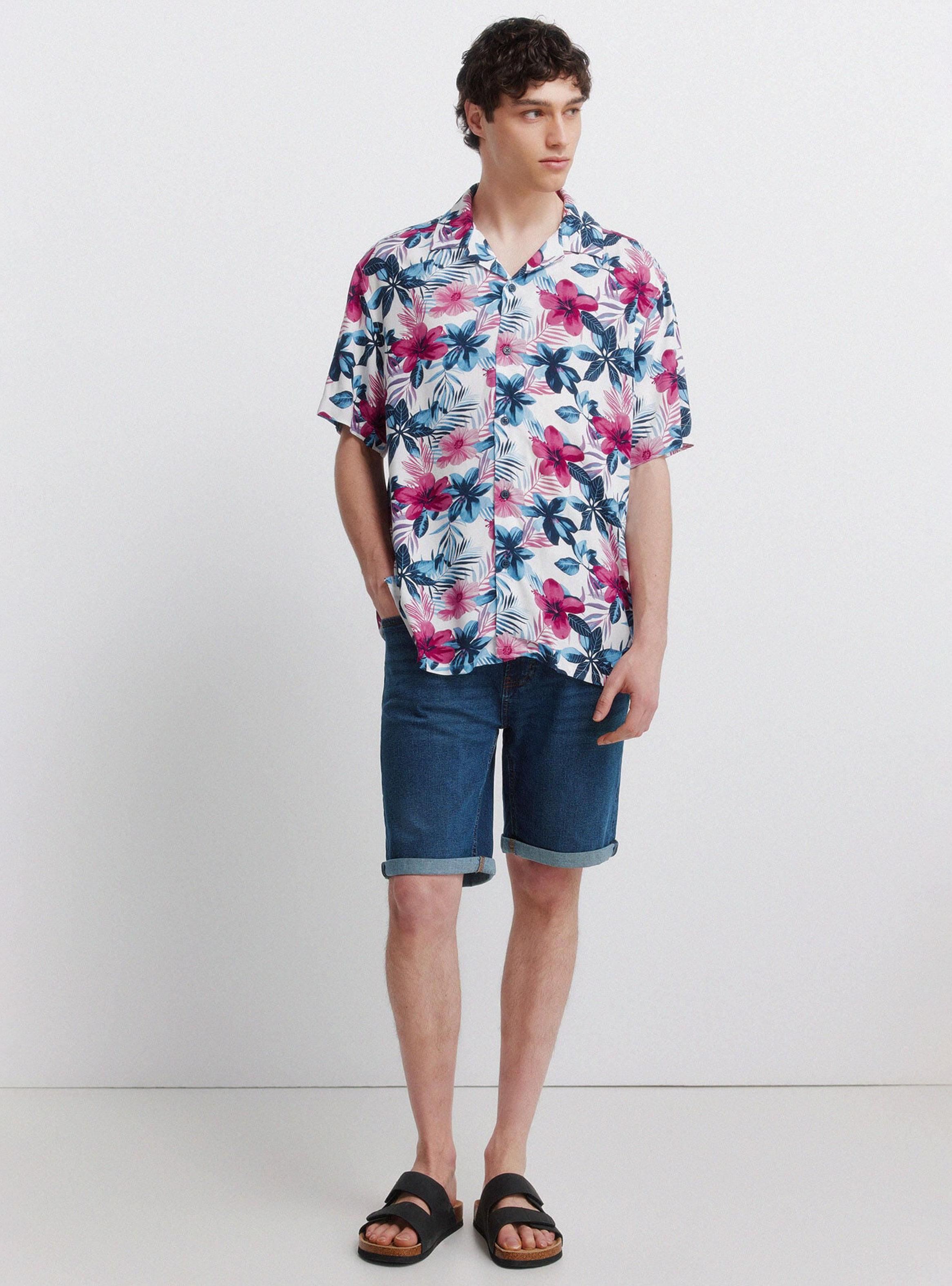 Camisa Manga Corta Viscosa Estampada-3
