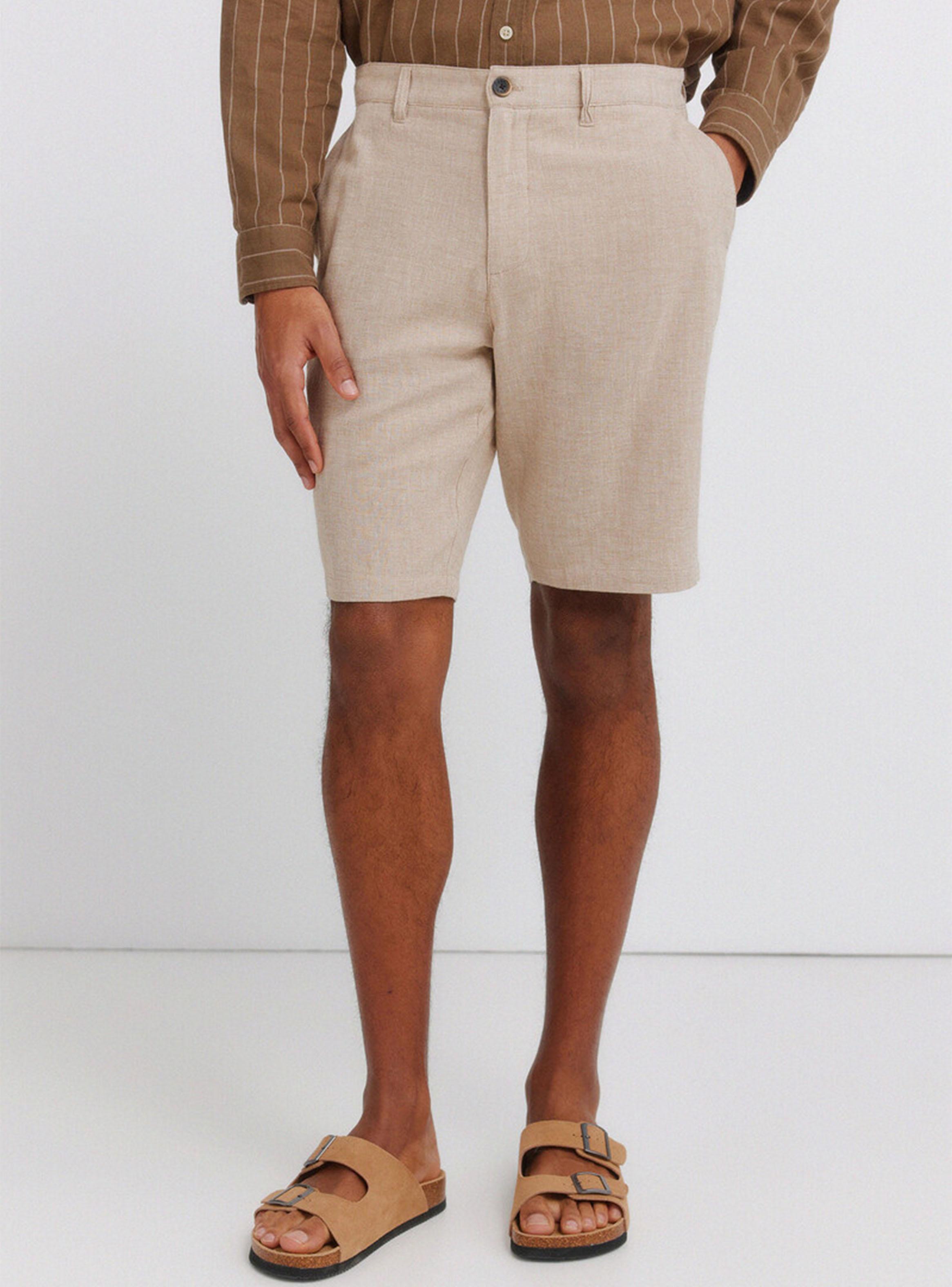 Bermudas Dobby Comfort Fit de Lino-0