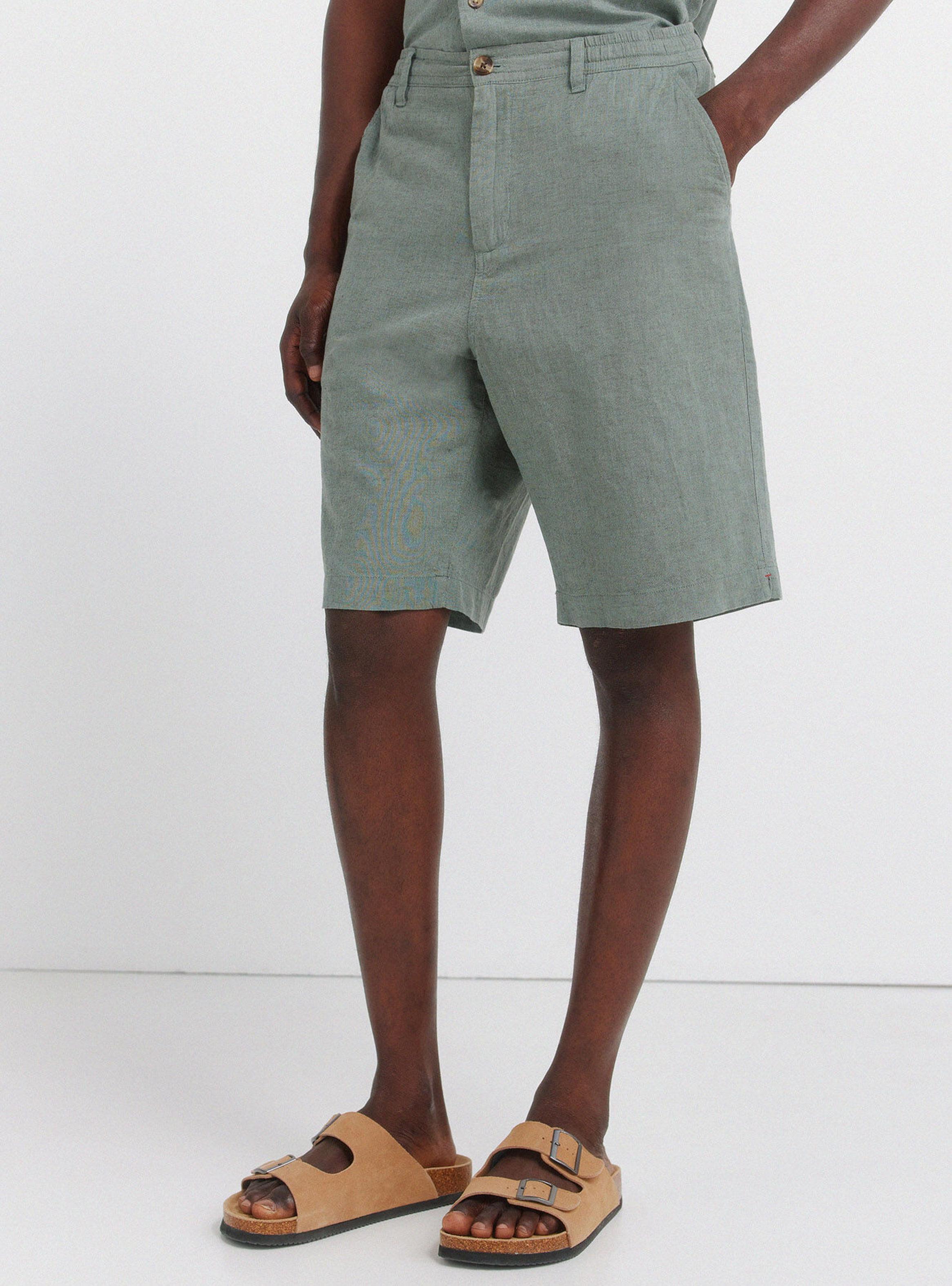 Bermuda Lino Relaxed Fit-0